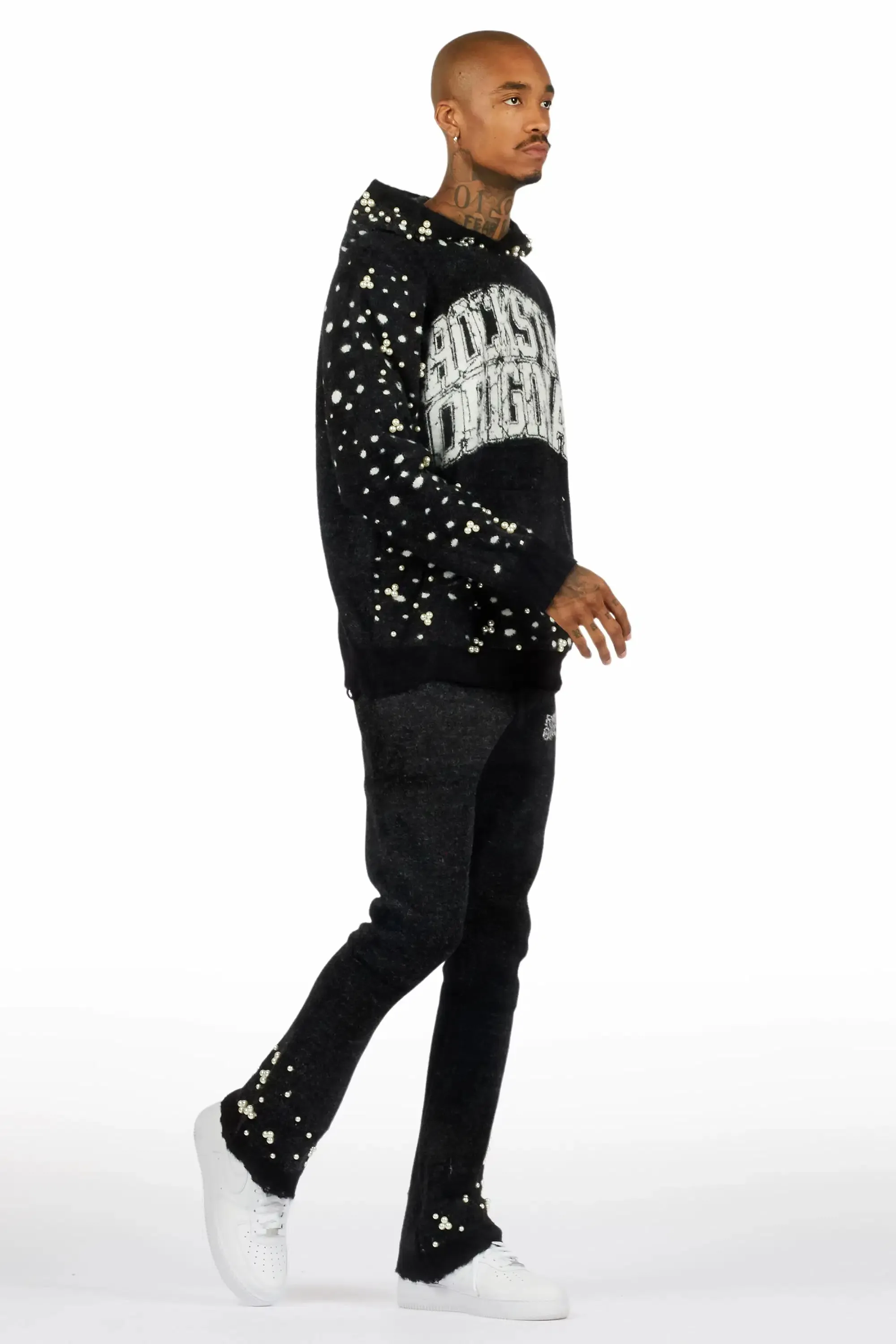 Peril Black Pearl Stone Hoodie Stacked Flare Track Set sold by Rockstar Original product image thumbnail 4