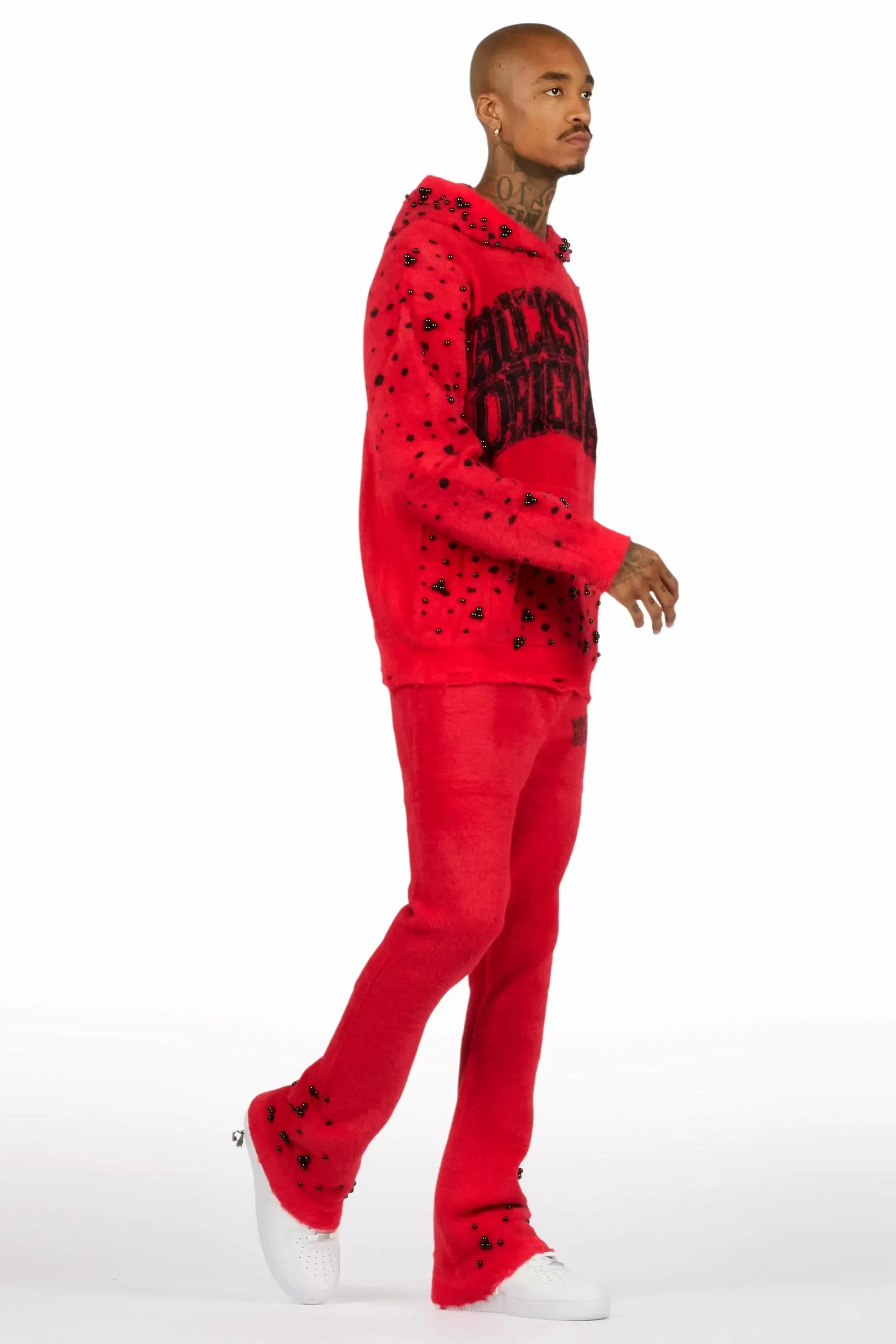 Peril Red Pearl Stone Hoodie Stacked Flare Track Set sold by Rockstar Original product image thumbnail 4