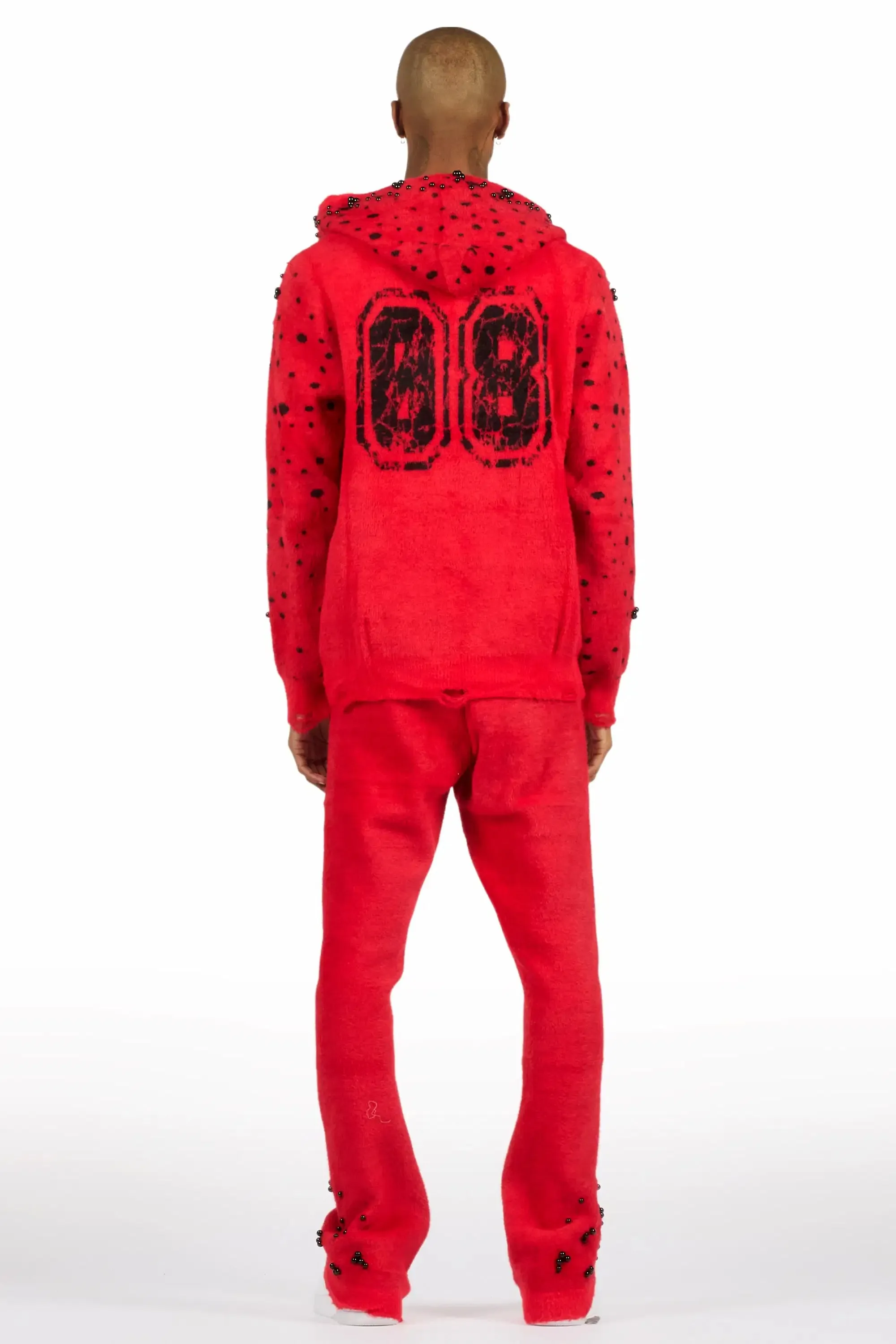 Peril Red Pearl Stone Hoodie Stacked Flare Track Set sold by Rockstar Original product image thumbnail 3