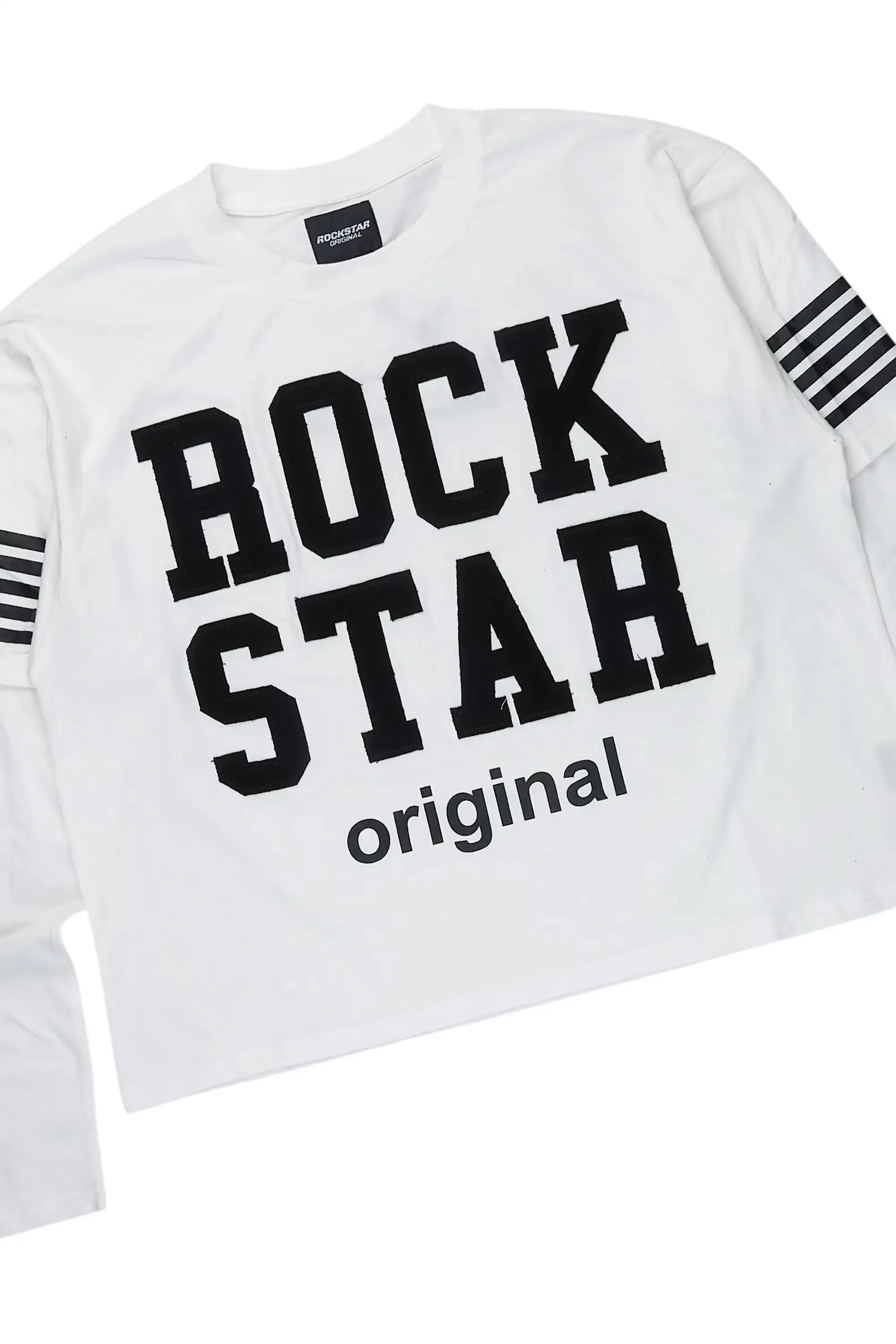 Rulik White Double Layer T-Shirt/Baggy Stacked Track Set sold by Rockstar Original product image thumbnail 2