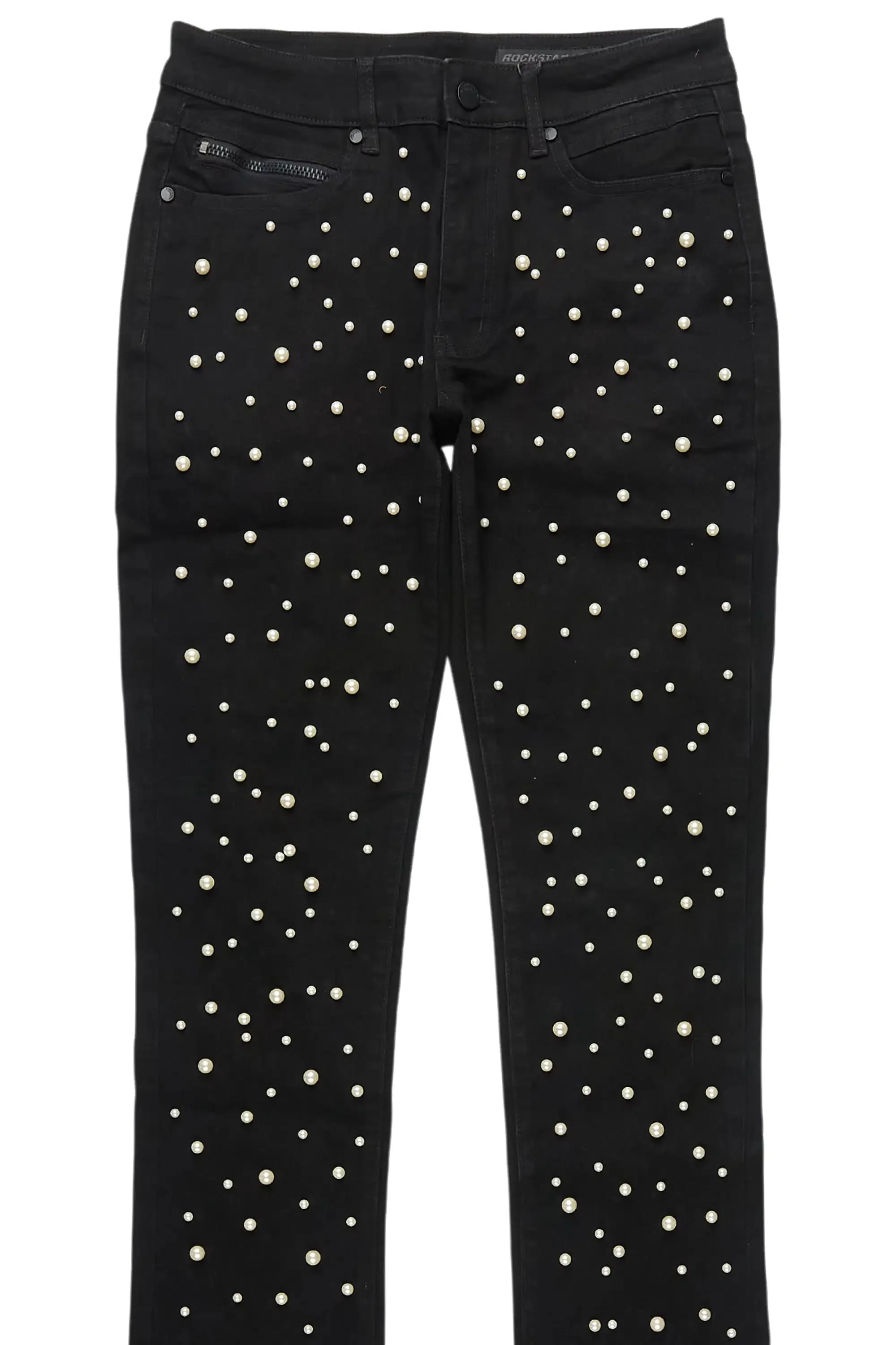 Phreal Jet Black Rhinestone Stacked Flare Jean sold by Rockstar Original product image thumbnail 2