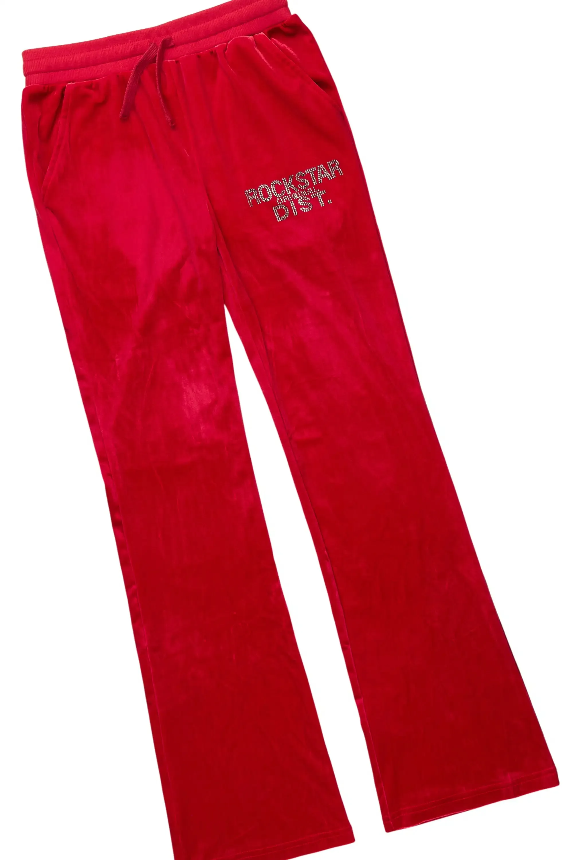Girls Shakura Red Stacked Velour Track Set sold by Rockstar Original product image thumbnail 4