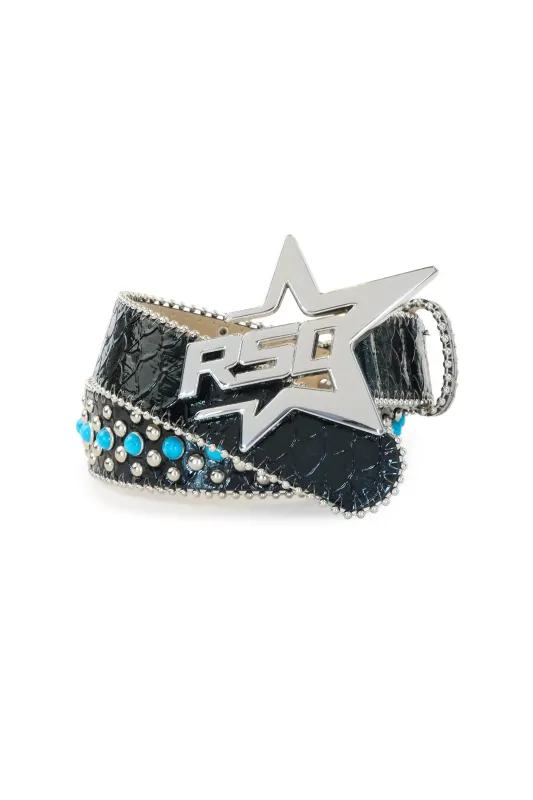 Boys Oakland Black/Aqua Rockstar Logo Belt sold by Rockstar Original