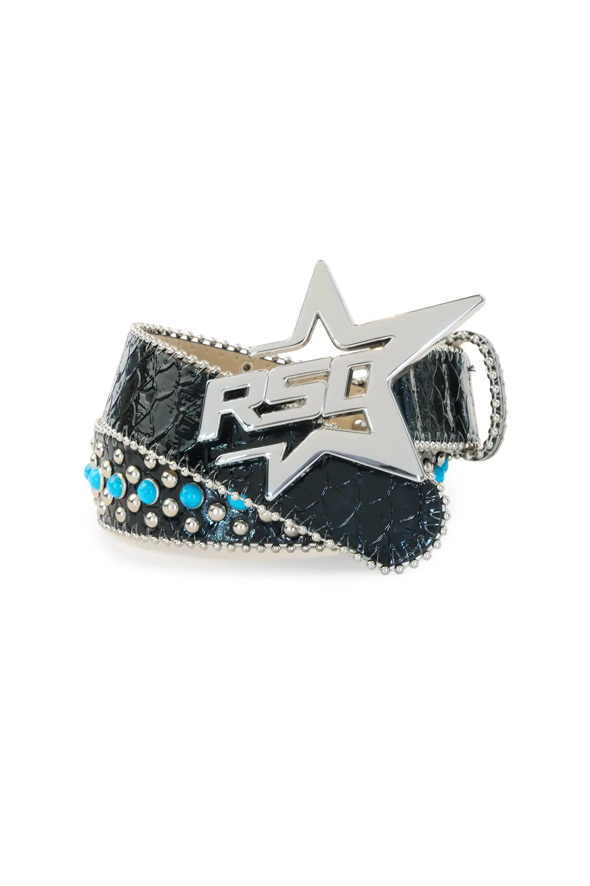 Boys Oakland Black/Aqua Rockstar Logo Belt sold by Rockstar Original