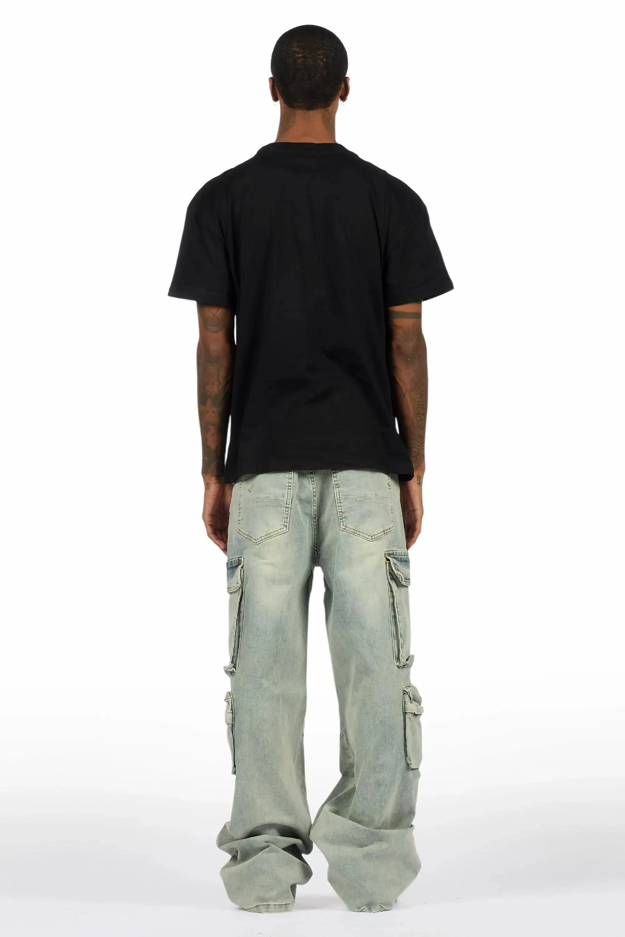 Yooz Black Oversized Graphic T-Shirt/Baggy Jean Bundle sold by Rockstar Original product image thumbnail 5