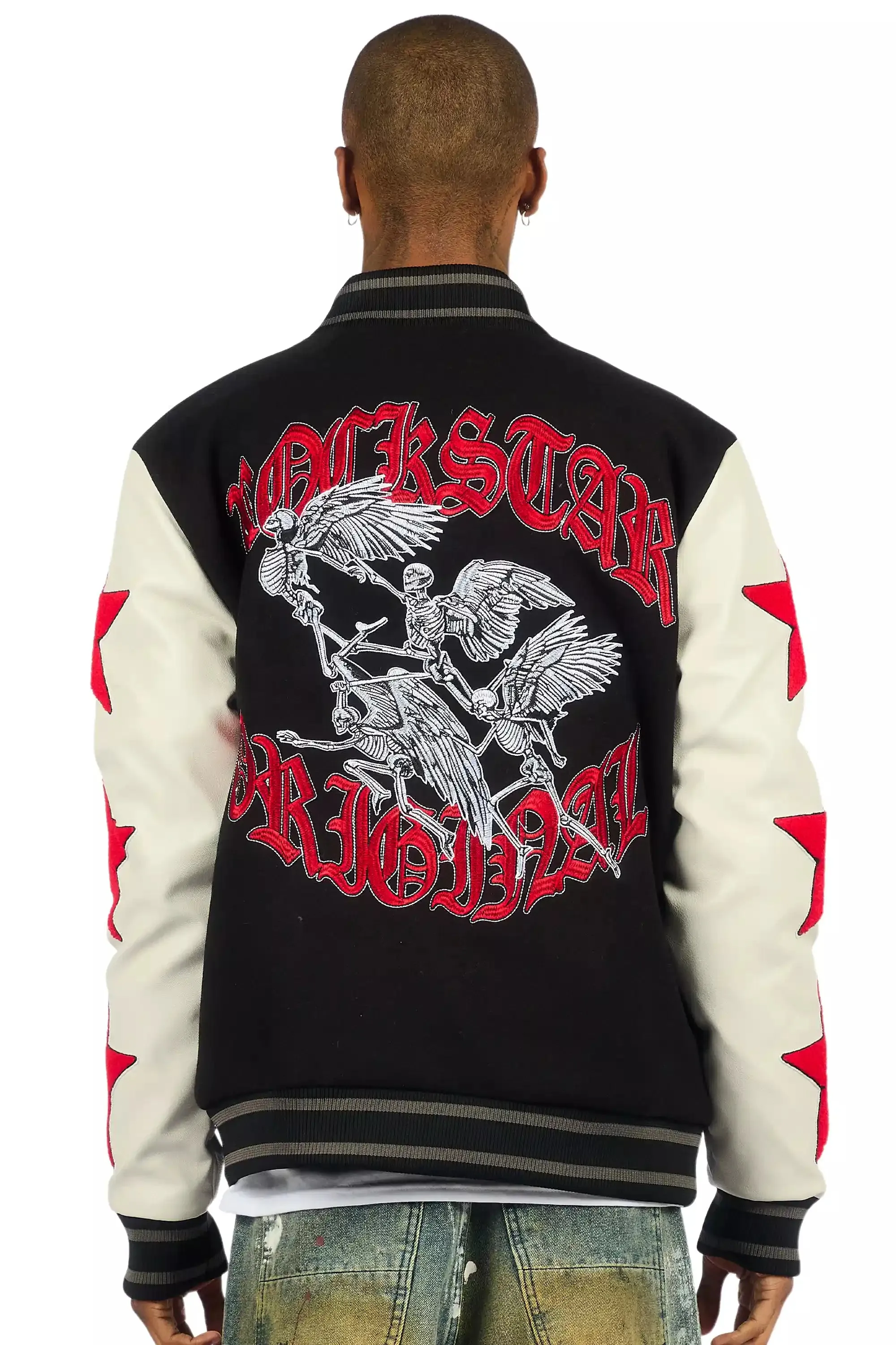Zadok Black Varsity Jacket sold by Rockstar Original product image thumbnail 5