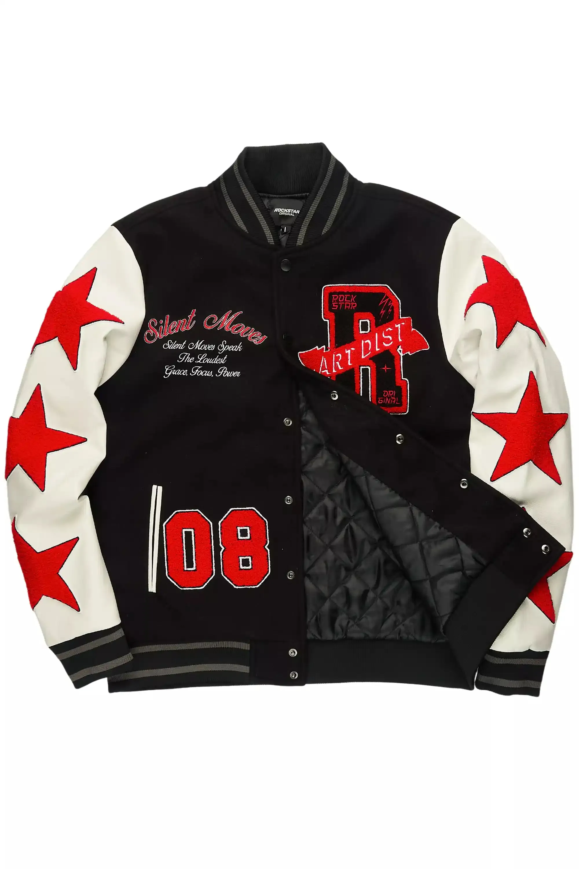 Zadok Black Varsity Jacket sold by Rockstar Original product image thumbnail 2