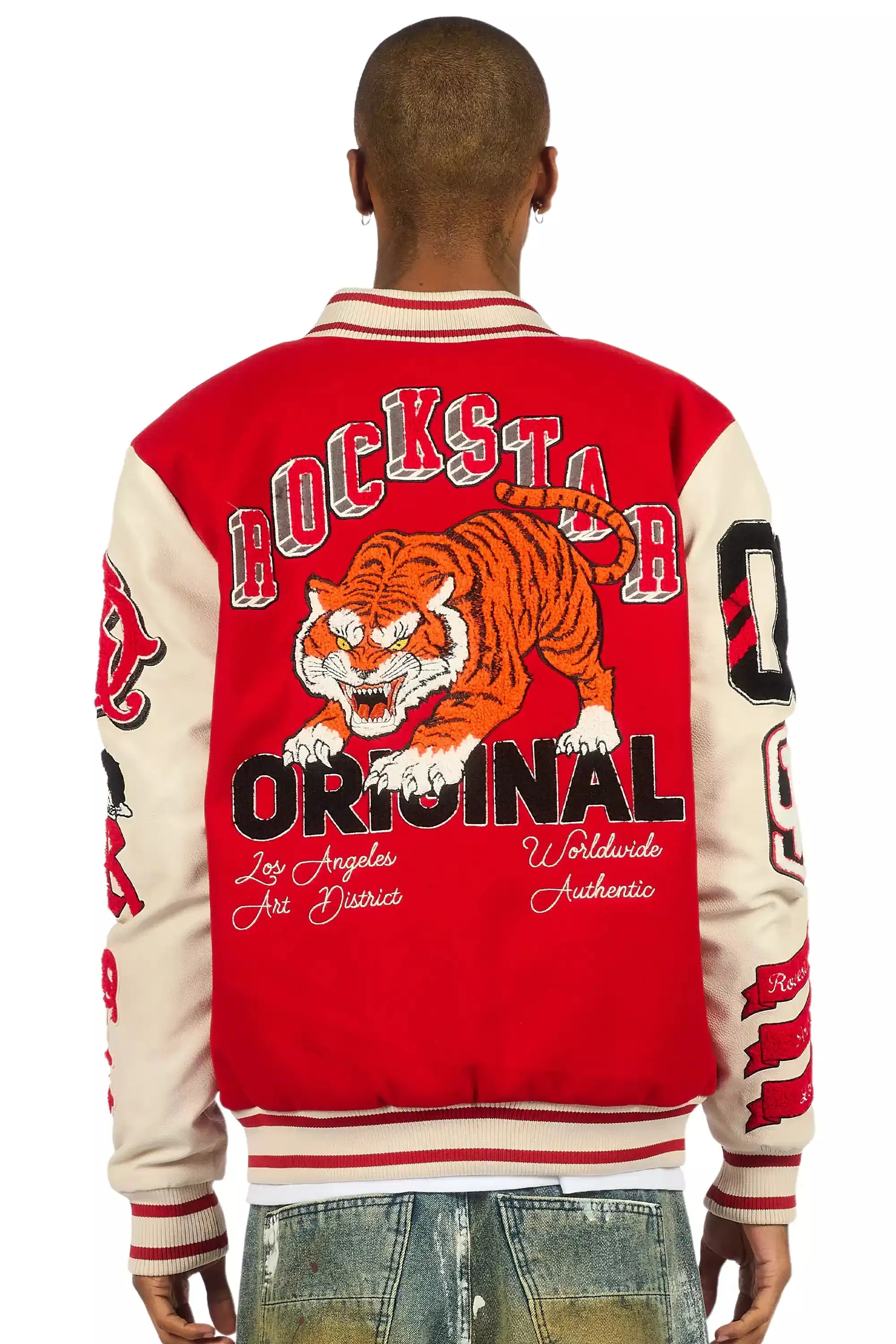 Alaric Red Varsity Jacket sold by Rockstar Original product image thumbnail 5