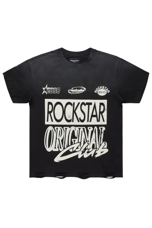 Rylok Black Oversized Graphic T-Shirt sold by Rockstar Original