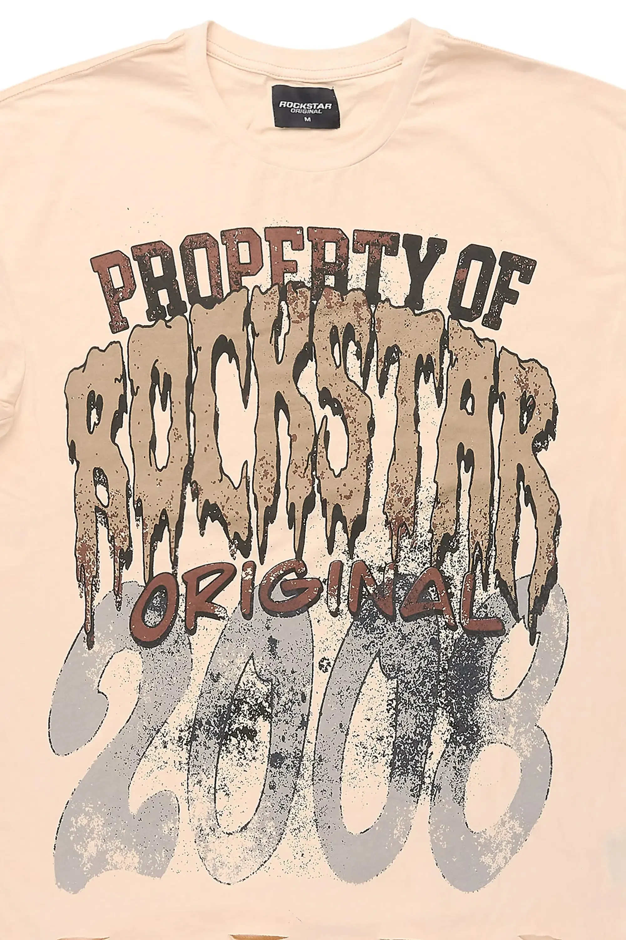 Raezion Beige Oversized Graphic T-Shirt sold by Rockstar Original product image thumbnail 2