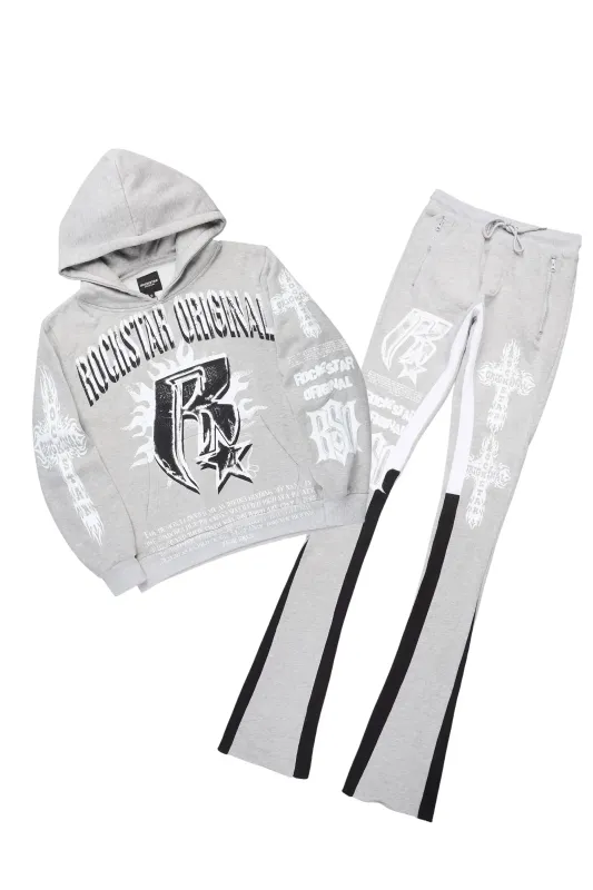 Raxil Heather Grey/Black Hoodie/Super Stacked Track Set sold by Rockstar Original