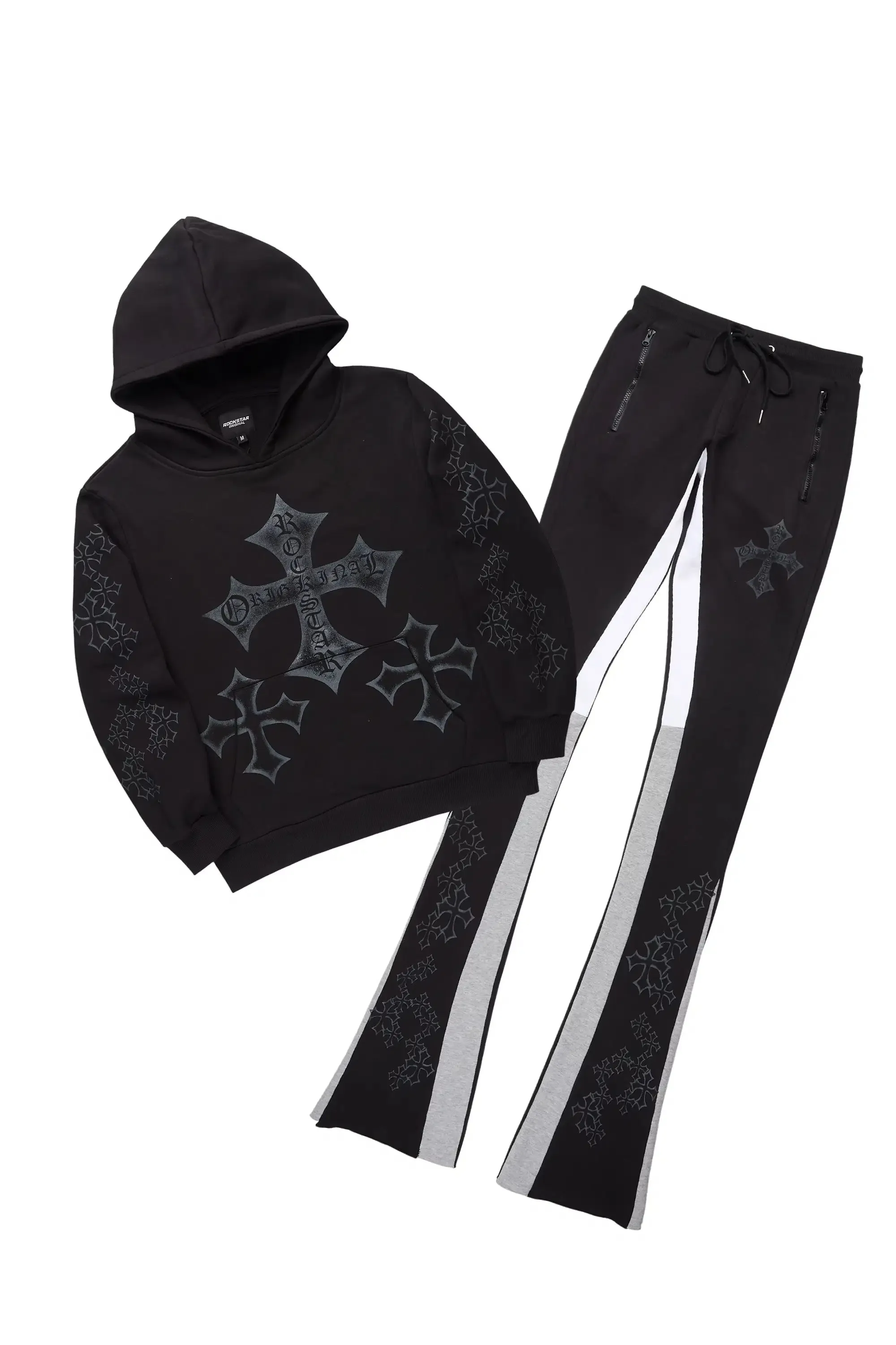 Marzion Black Hoodie/Super Stacked Track Set sold by Rockstar Original