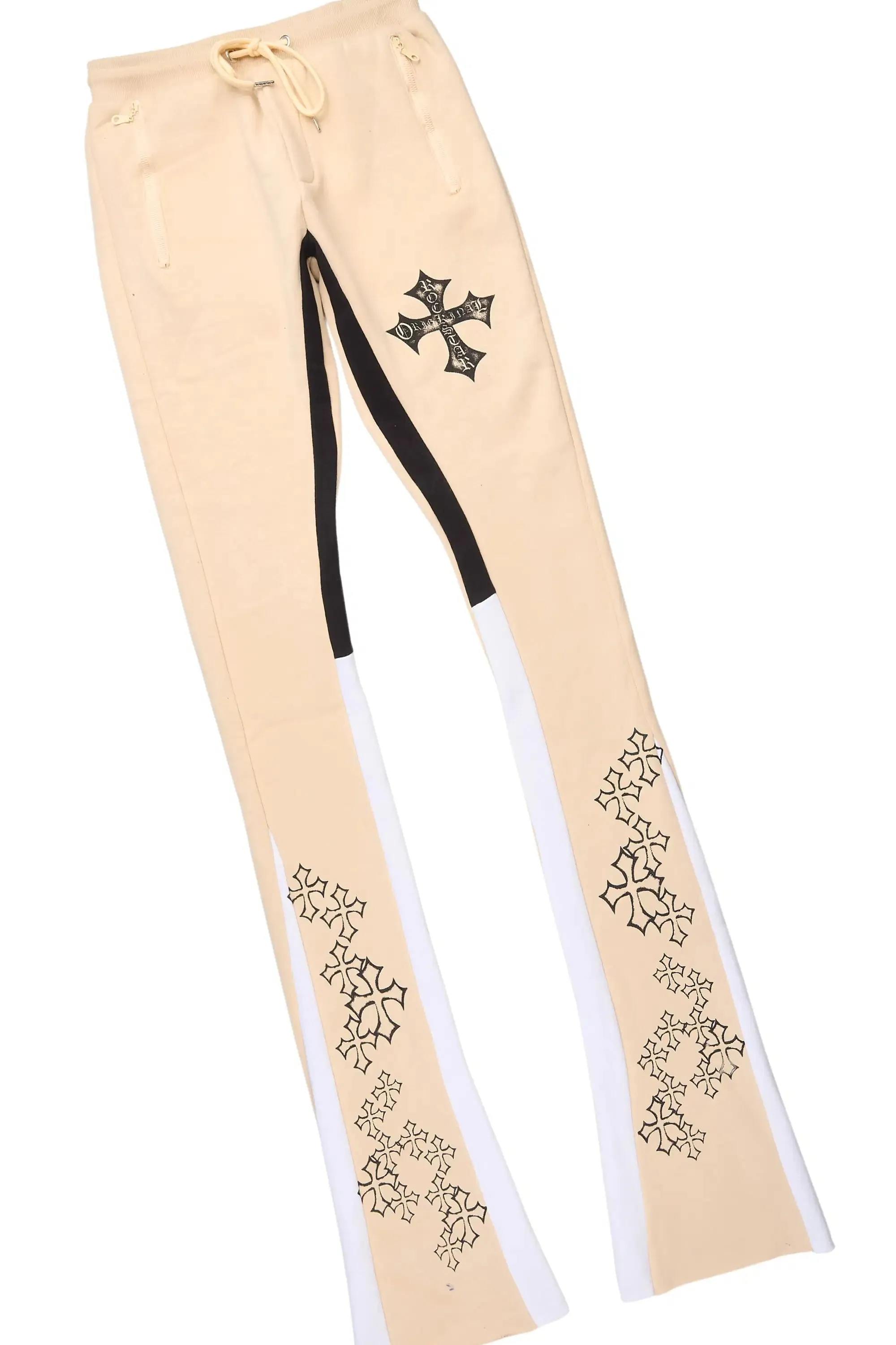 Marzion Beige/Black Hoodie/Super Stacked Track Set sold by Rockstar Original product image thumbnail 4