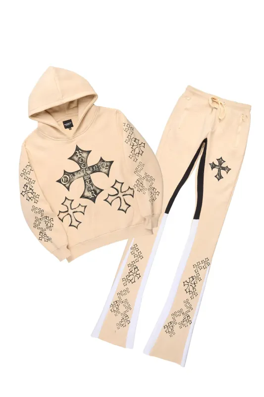 Marzion Beige/Black Hoodie/Super Stacked Track Set sold by Rockstar Original