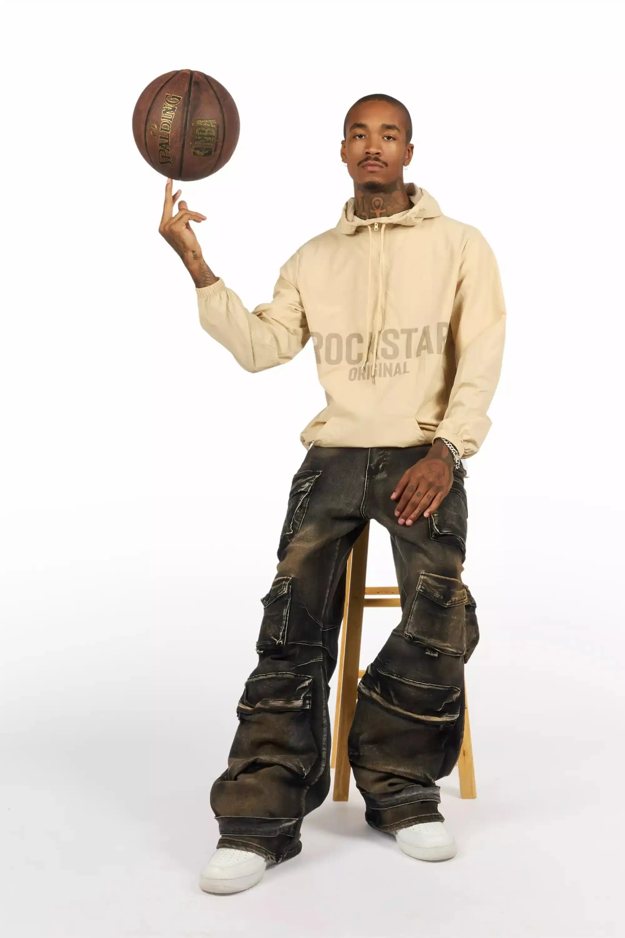 Sana Beige Graphic Windbreaker sold by Rockstar Original product image thumbnail 2