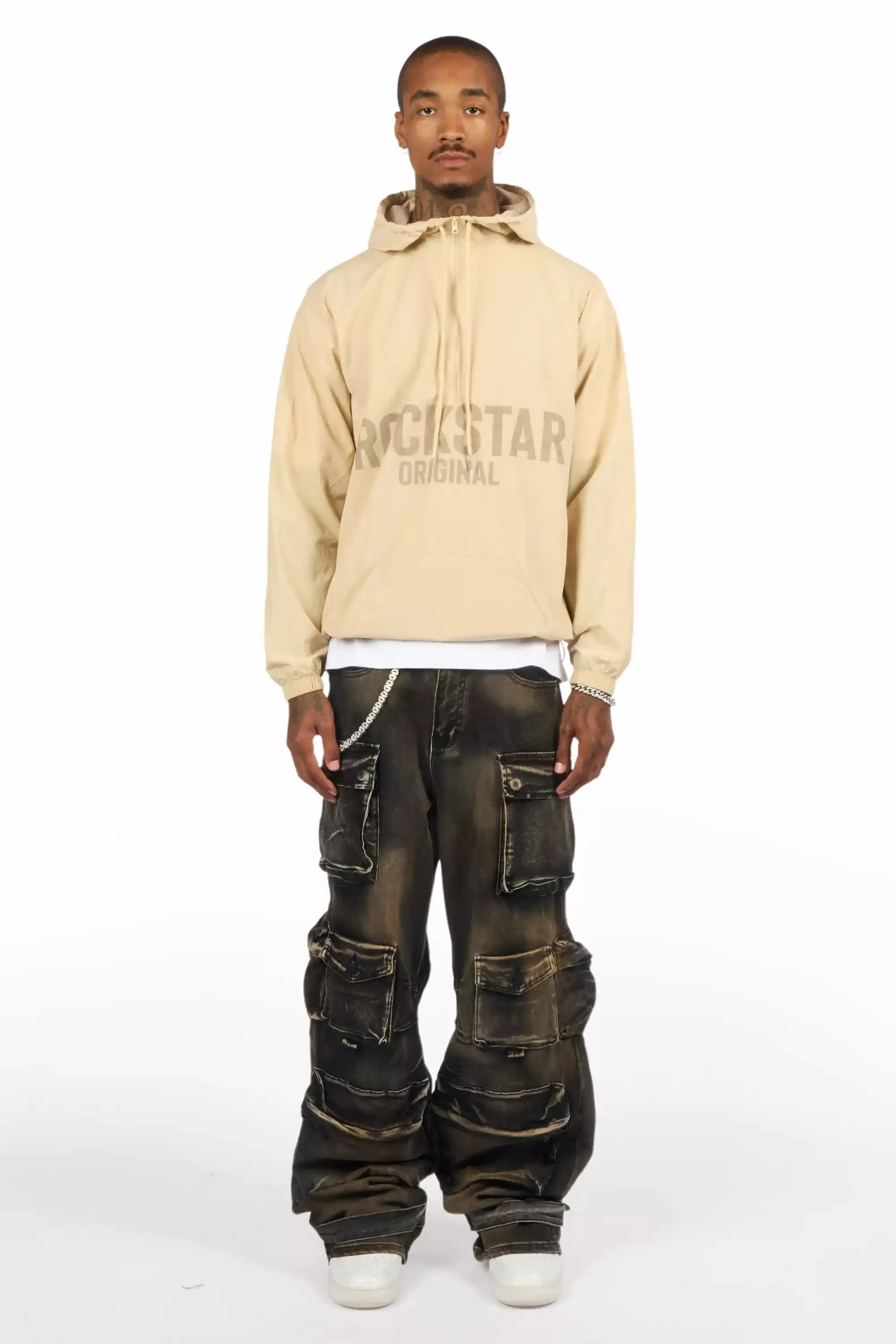 Sana Beige Graphic Windbreaker sold by Rockstar Original product image thumbnail 4