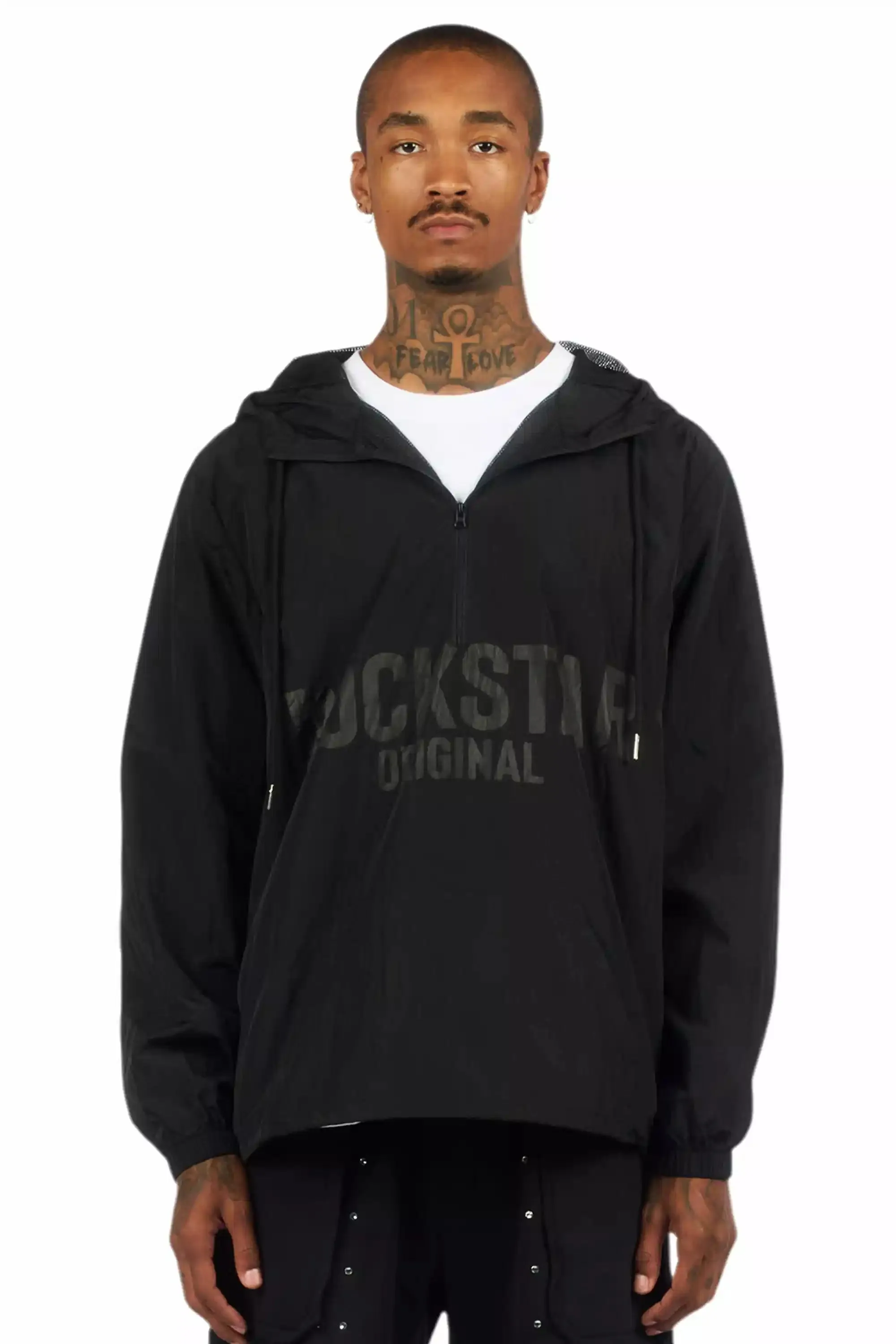 Sana Black Graphic Windbreaker sold by Rockstar Original