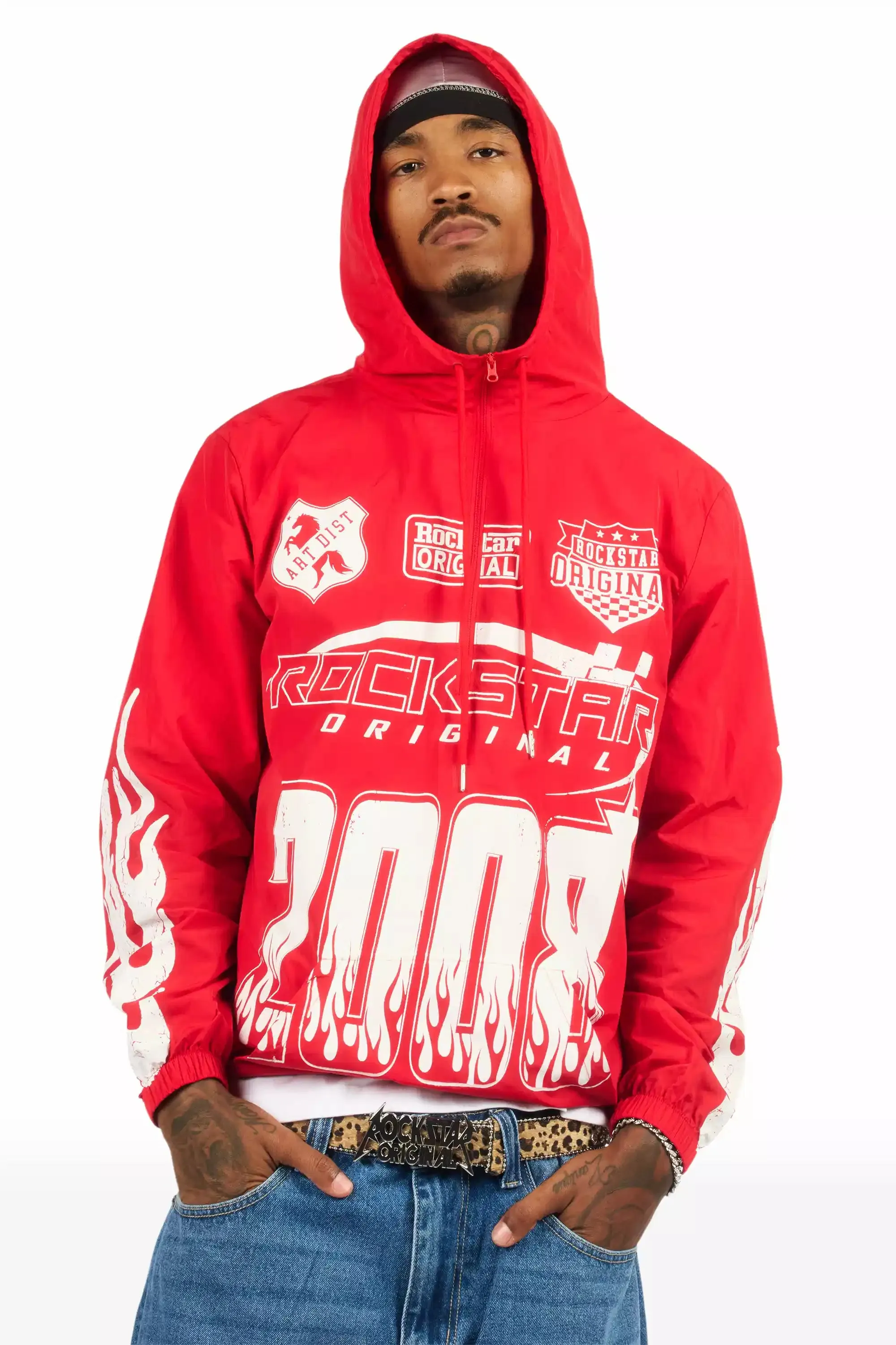 Amos Red Graphic Windbreaker sold by Rockstar Original product image thumbnail 2