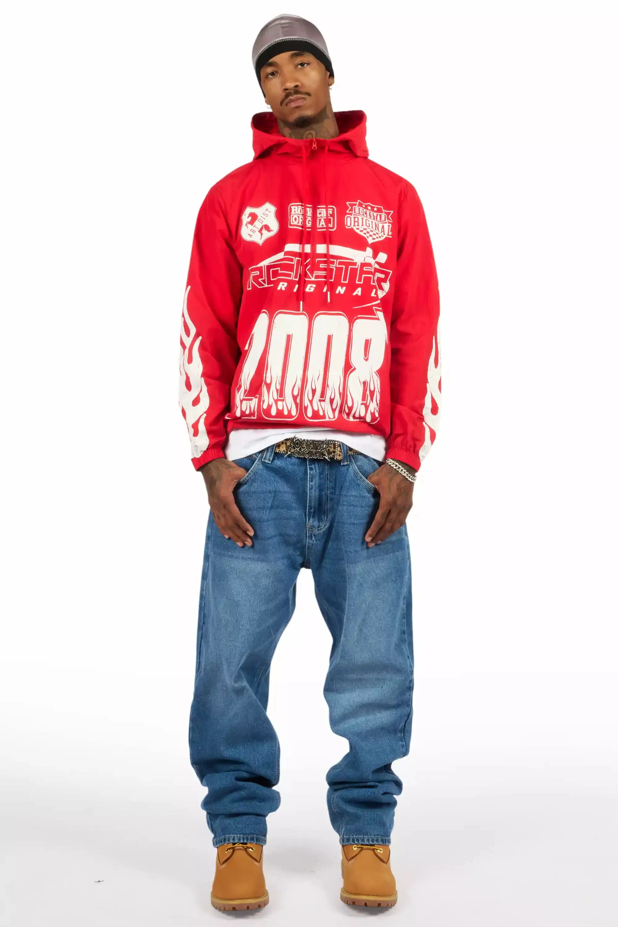 Amos Red Graphic Windbreaker sold by Rockstar Original product image thumbnail 3