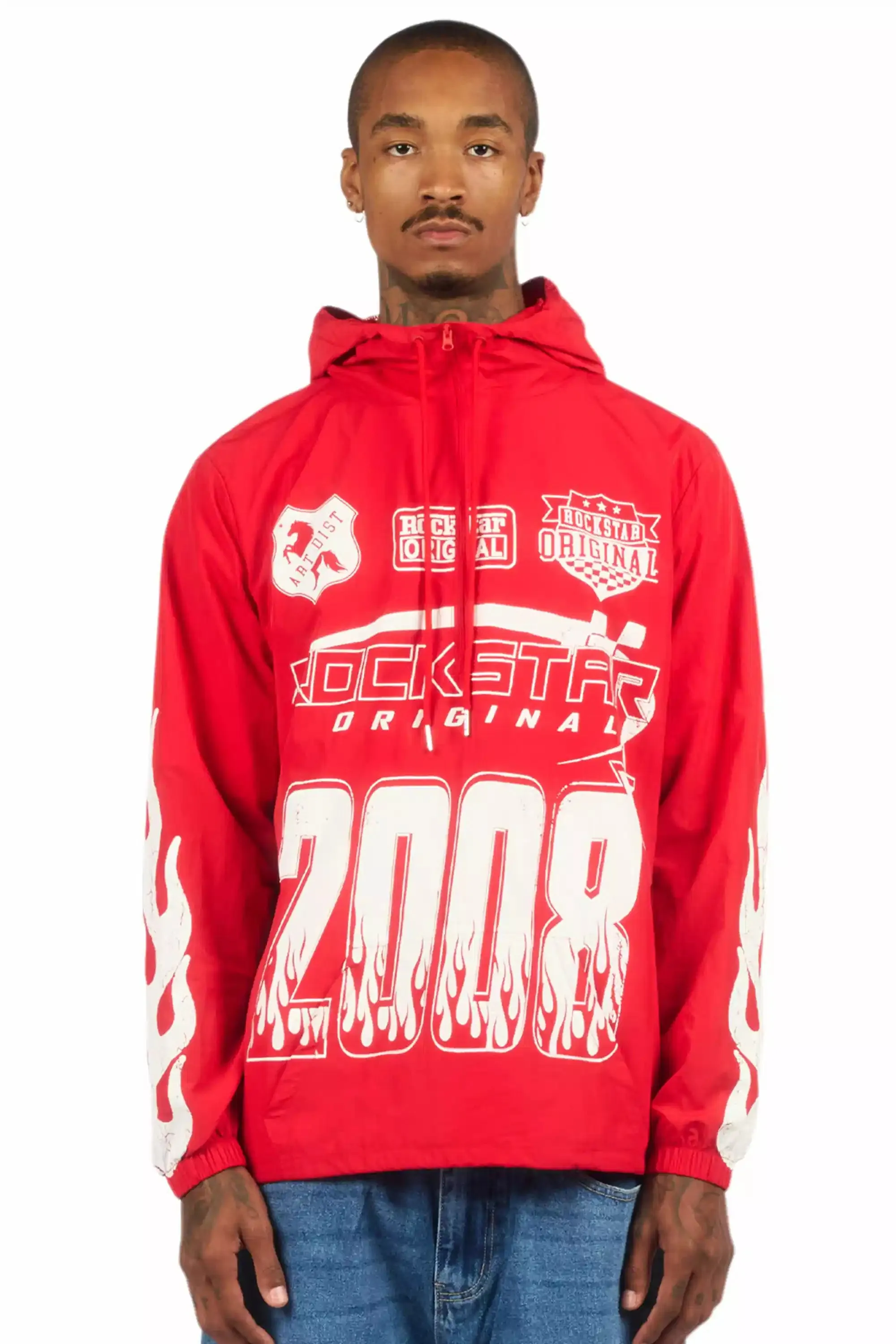 Amos Red Graphic Windbreaker sold by Rockstar Original