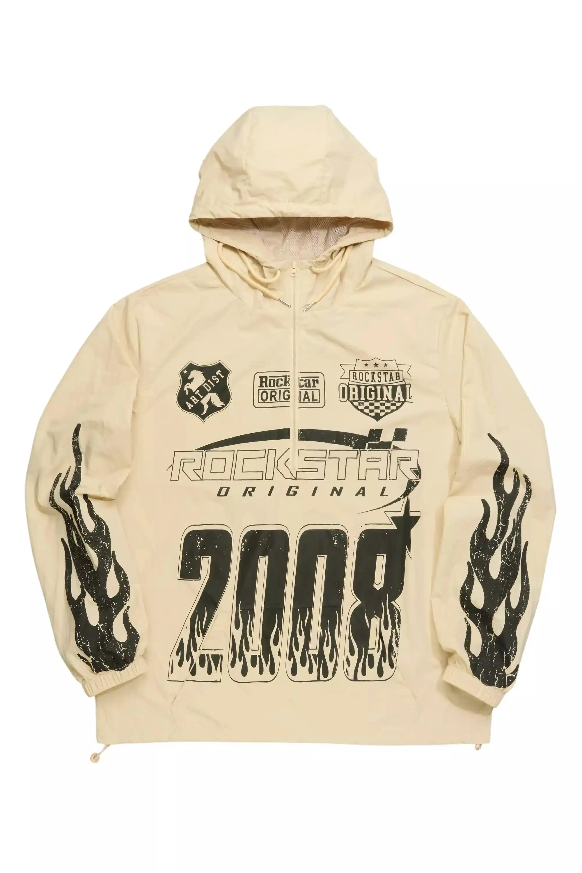 Amos Beige Graphic Windbreaker sold by Rockstar Original