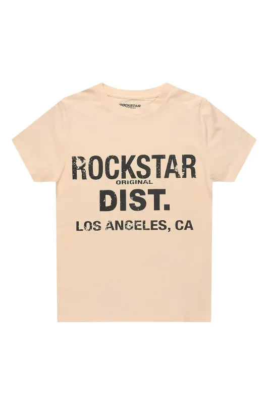 Boys Koen Beige/Black Graphic T-Shirt sold by Rockstar Original