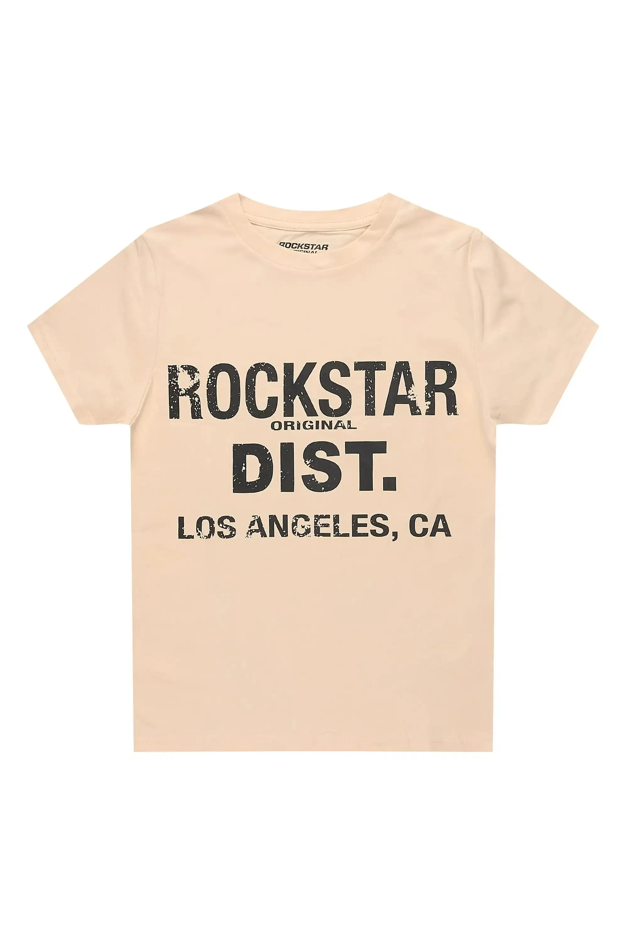 Boys Koen Beige/Black Graphic T-Shirt sold by Rockstar Original