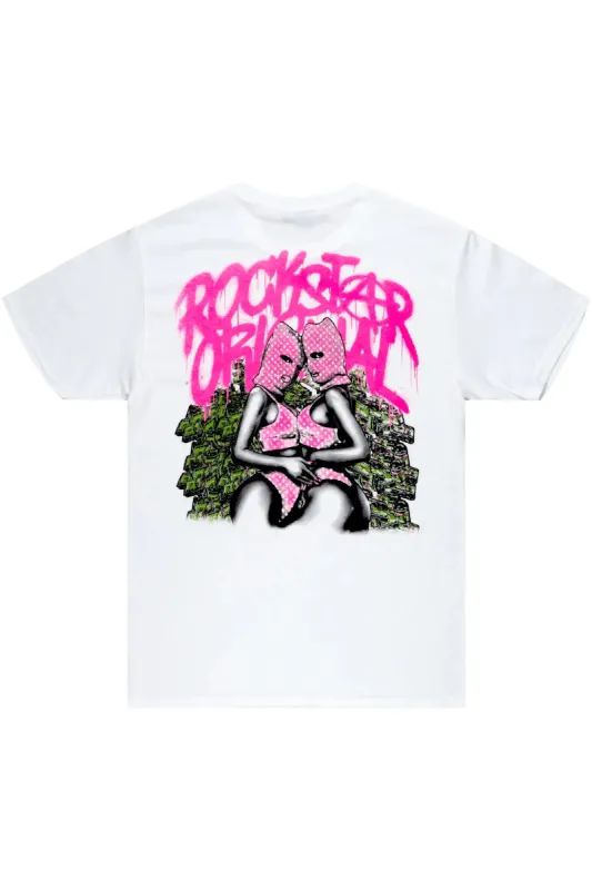Badbich White Graphic T-Shirt sold by Rockstar Original
