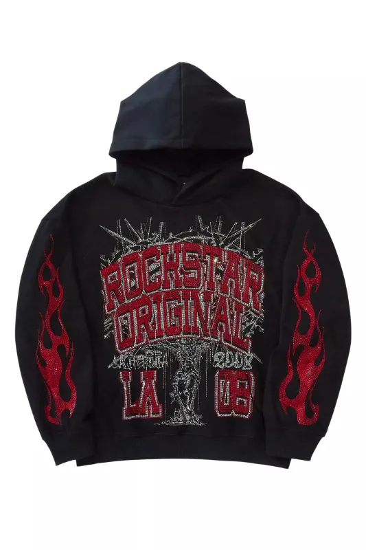 Oryn Black Rhinestone Oversized Hoodie sold by Rockstar Original