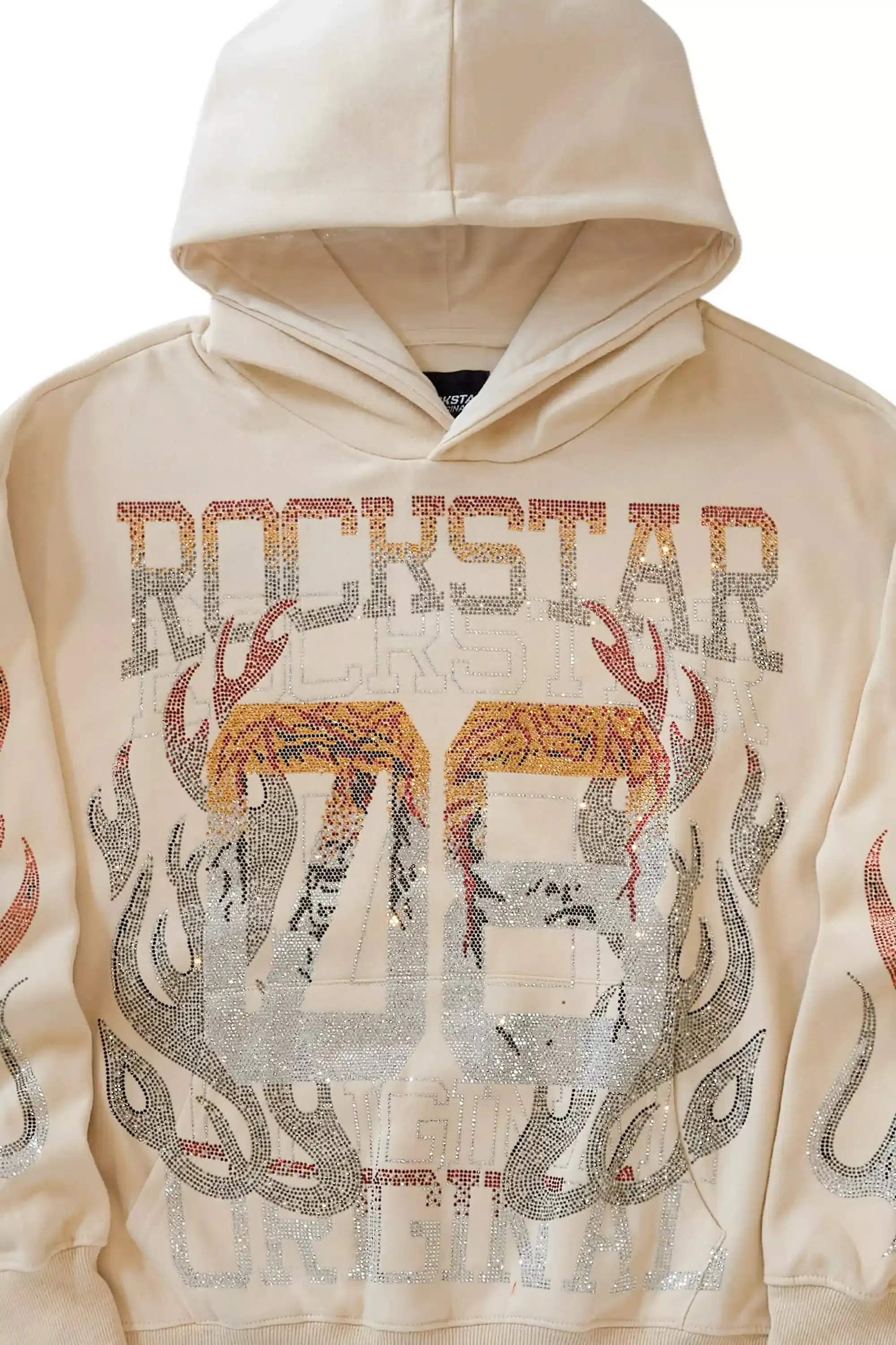 Veyene Beige Rhinestone Oversized Hoodie sold by Rockstar Original product image thumbnail 2