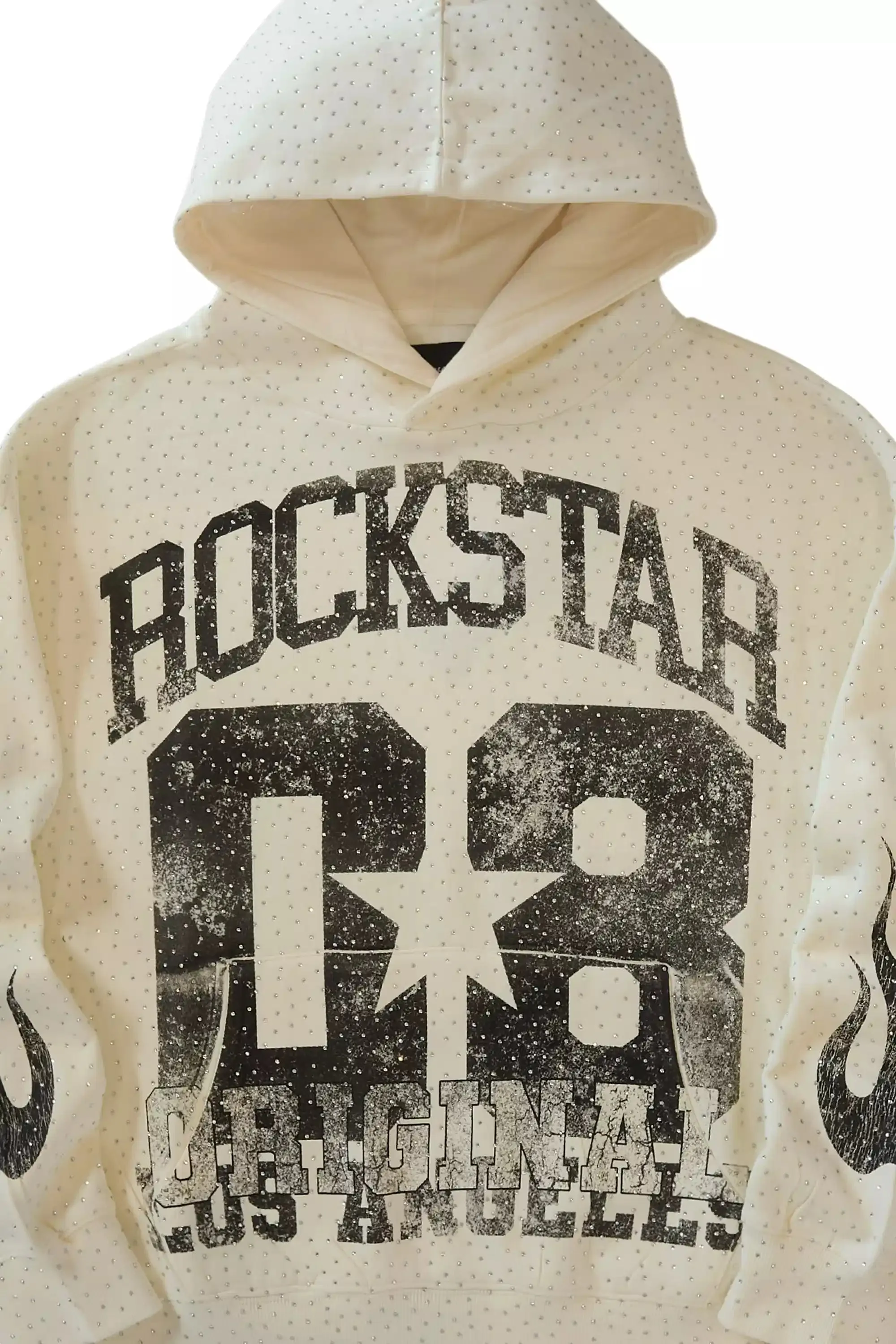 Flamur White Rhinestone Oversized Hoodie sold by Rockstar Original product image thumbnail 2