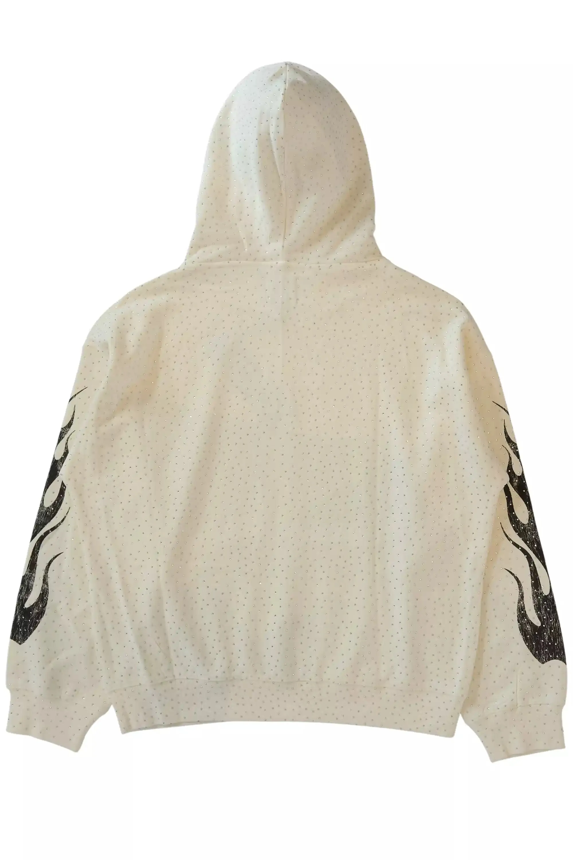 Flamur White Rhinestone Oversized Hoodie sold by Rockstar Original product image thumbnail 3
