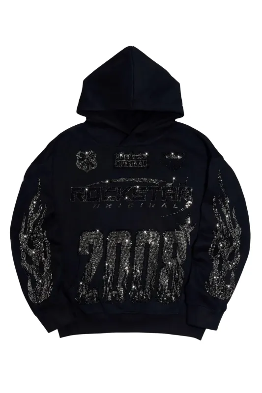 Esha Black Rhinestone Hoodie sold by Rockstar Original