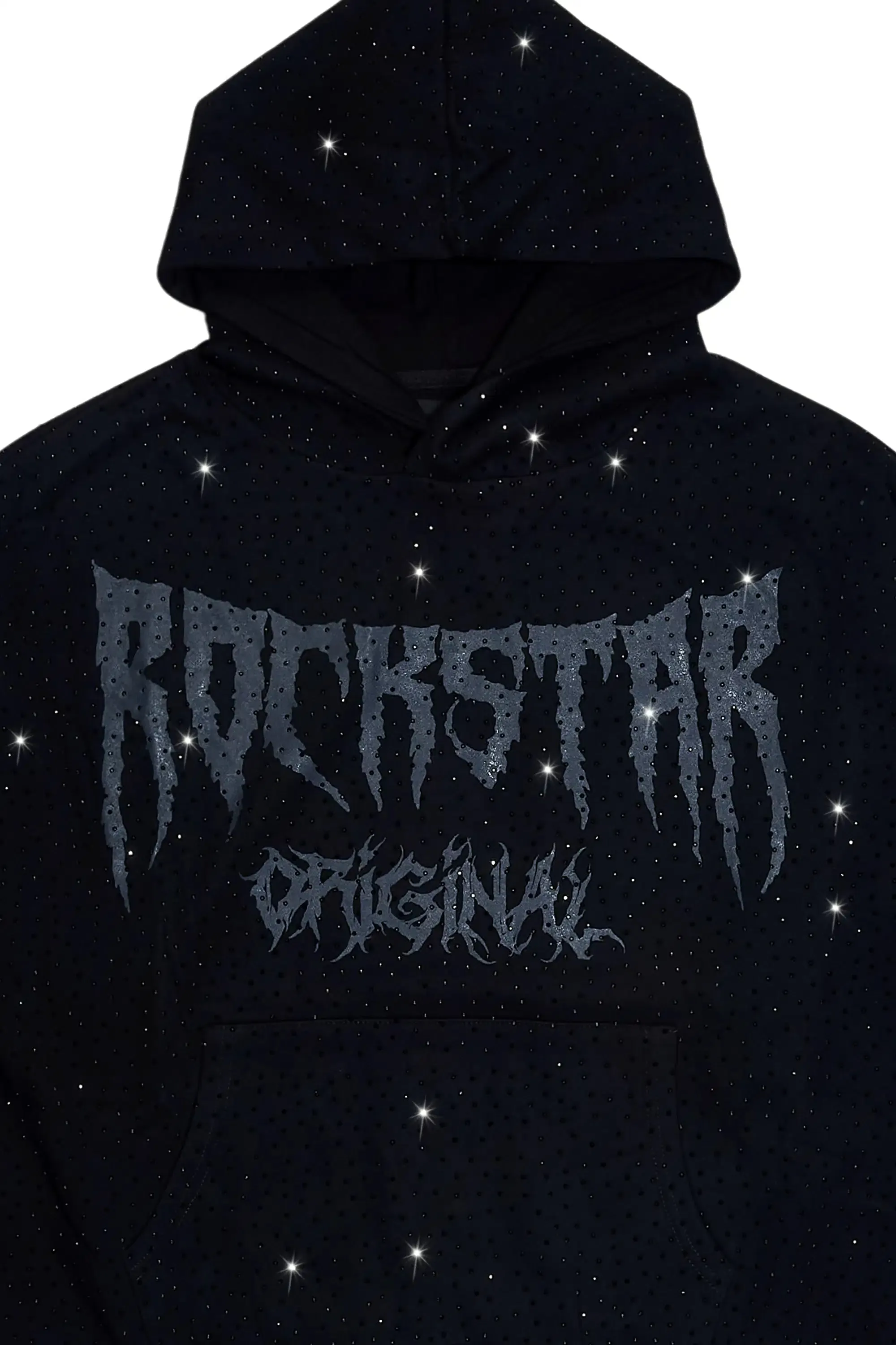 Andros Black Rhinestone Oversized Hoodie sold by Rockstar Original product image thumbnail 2