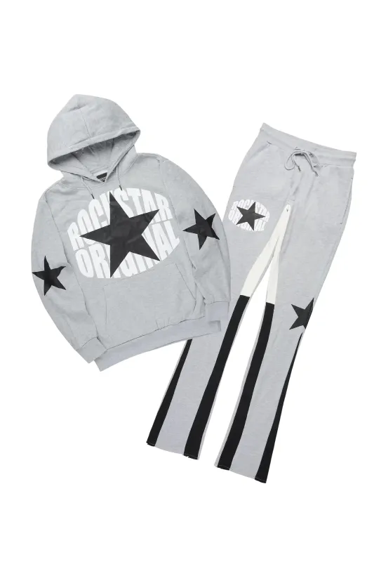 States Heather Grey/Black Hoodie Stacked Flare Track Set sold by Rockstar Original