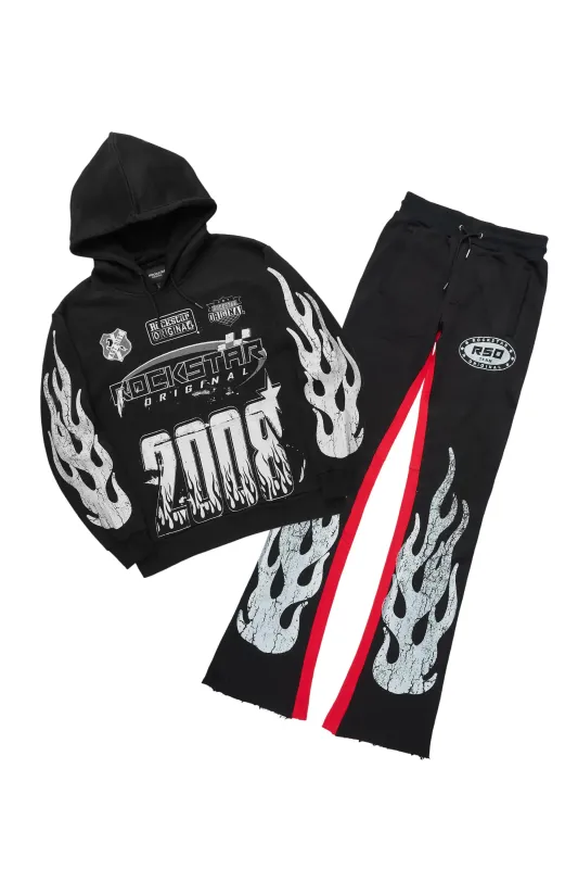 Amos Black Hoodie/Stacked Pant Track Set sold by Rockstar Original