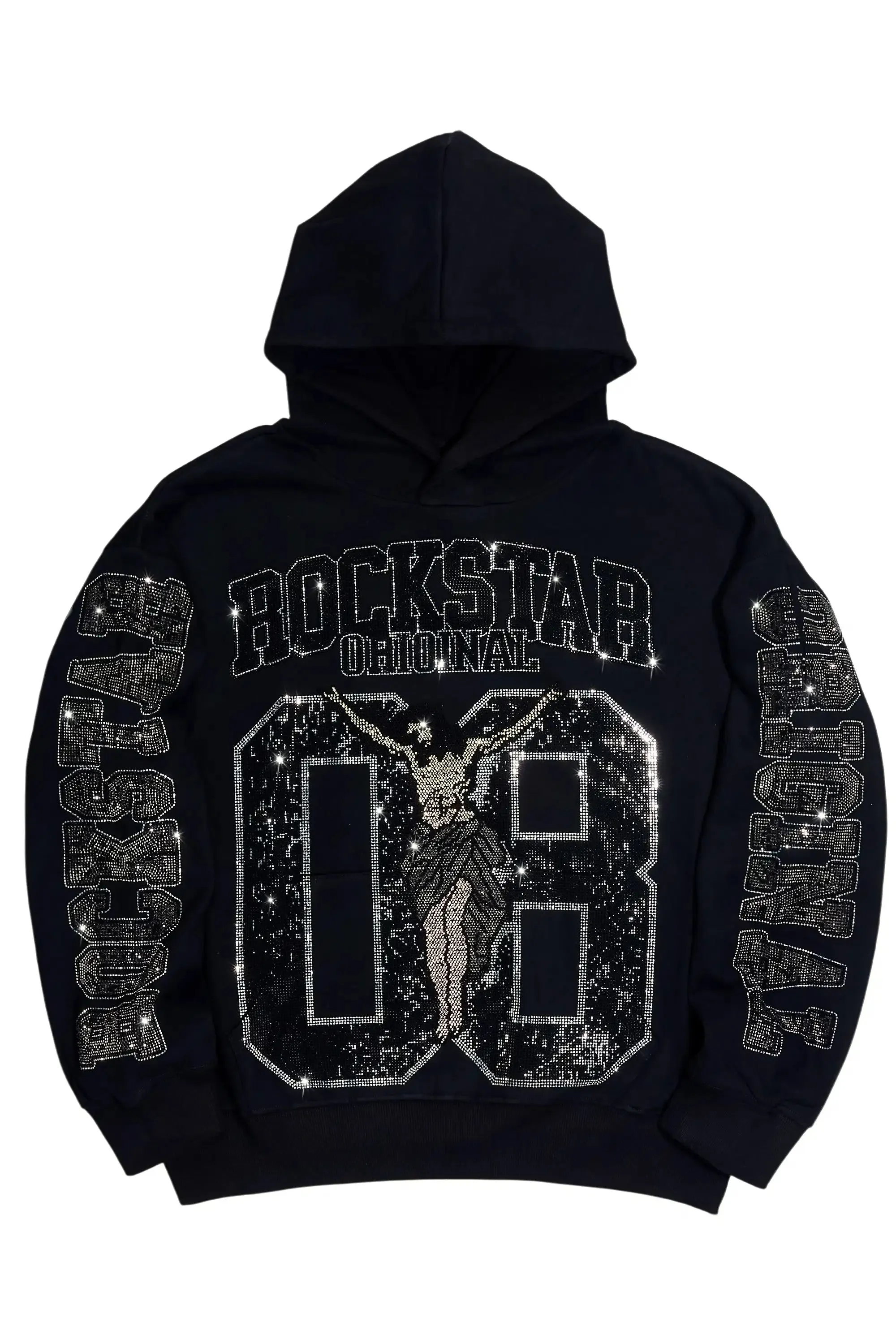 Tariqa Black Rhinestone Hoodie sold by Rockstar Original