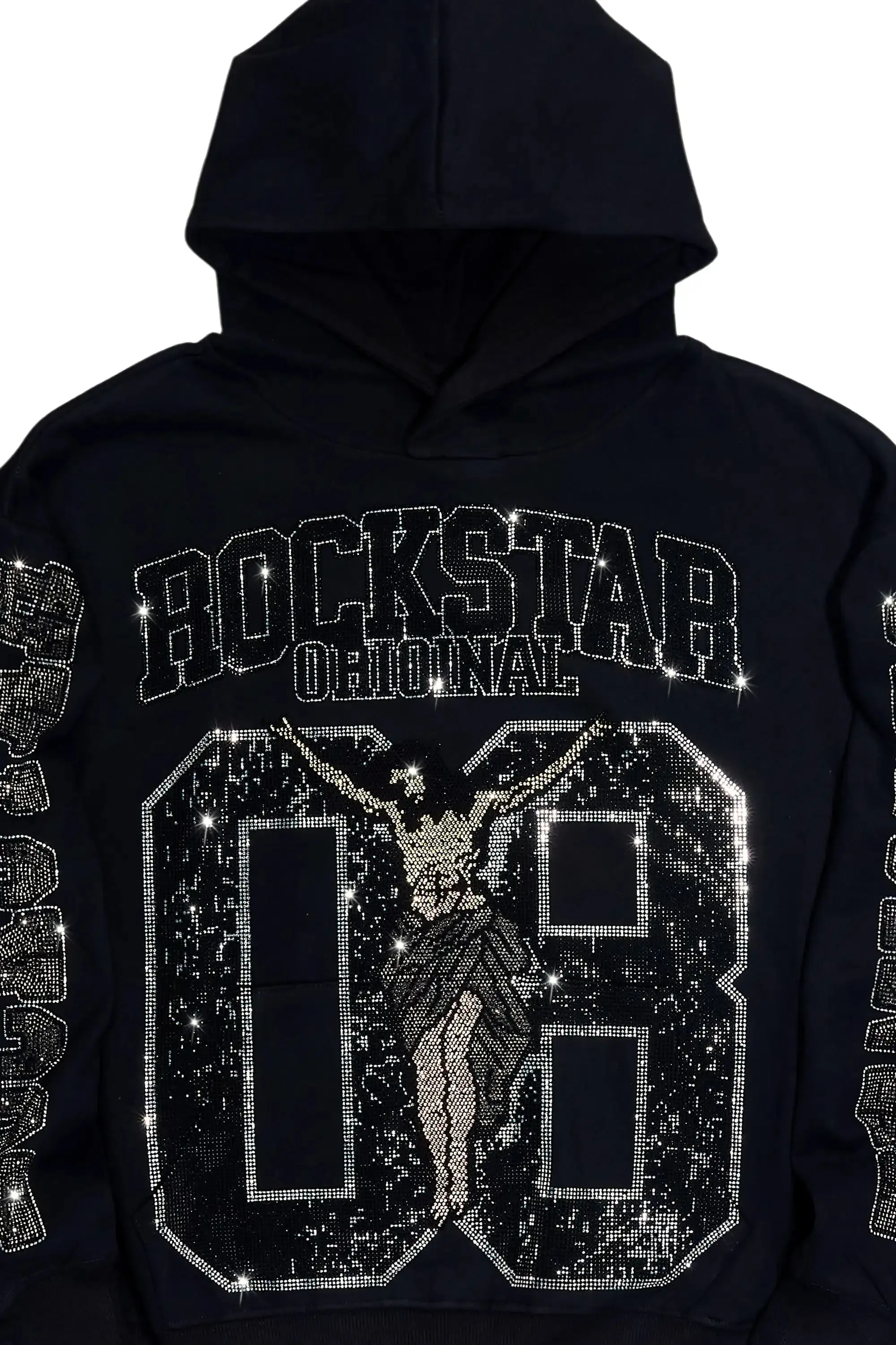 Tariqa Black Rhinestone Hoodie sold by Rockstar Original product image thumbnail 2