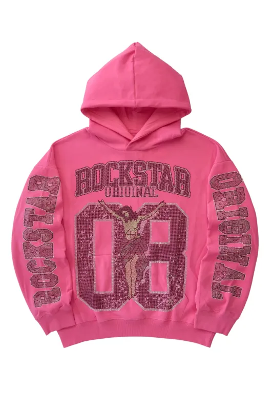 Tariqa Pink Rhinestone Hoodie sold by Rockstar Original