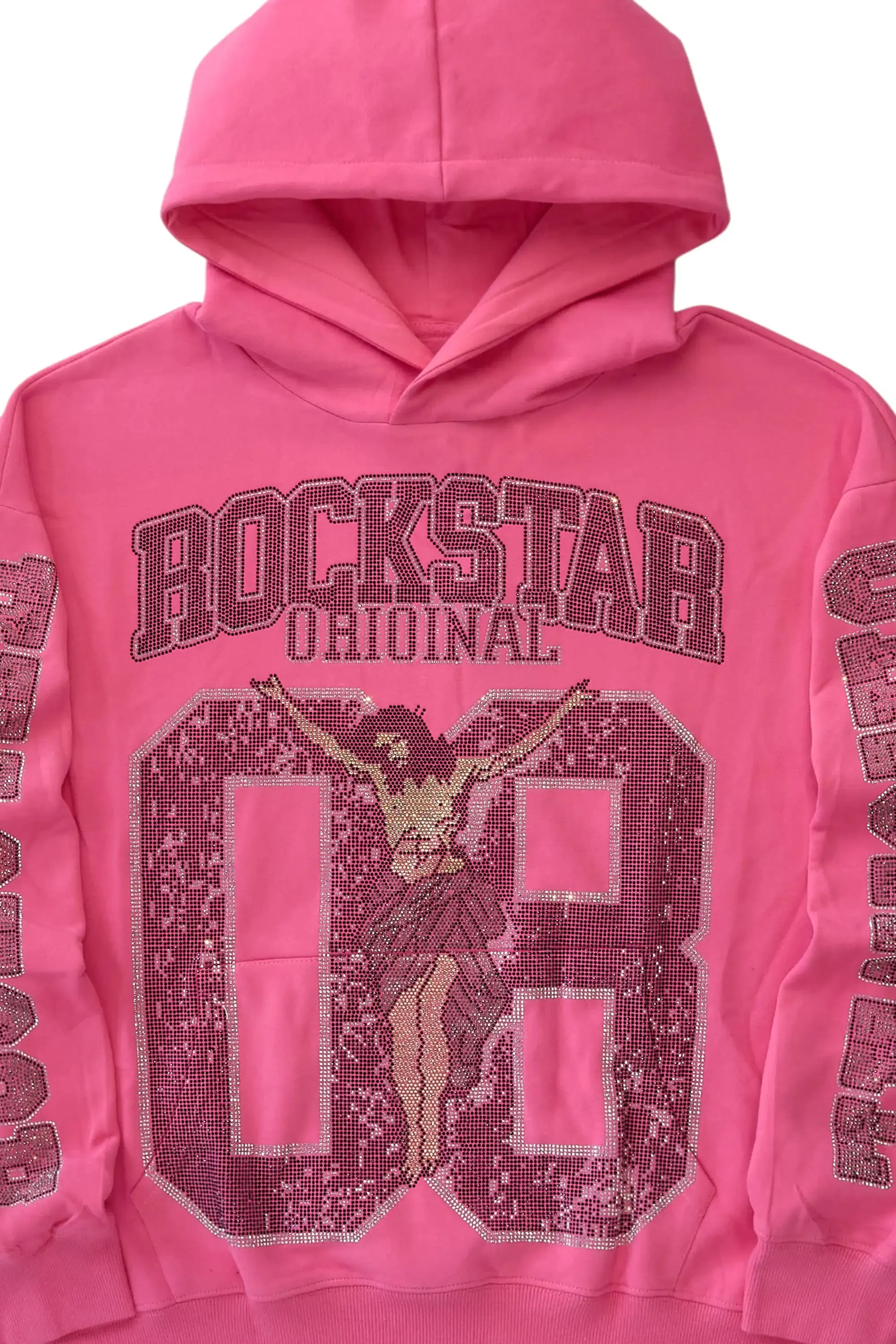 Tariqa Pink Rhinestone Hoodie sold by Rockstar Original product image thumbnail 2