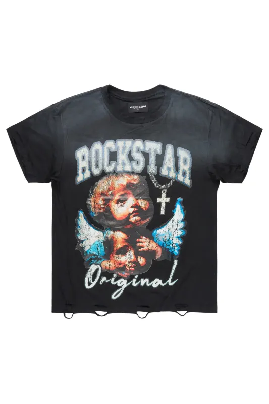 Dieter Black Oversized Graphic T-Shirt sold by Rockstar Original