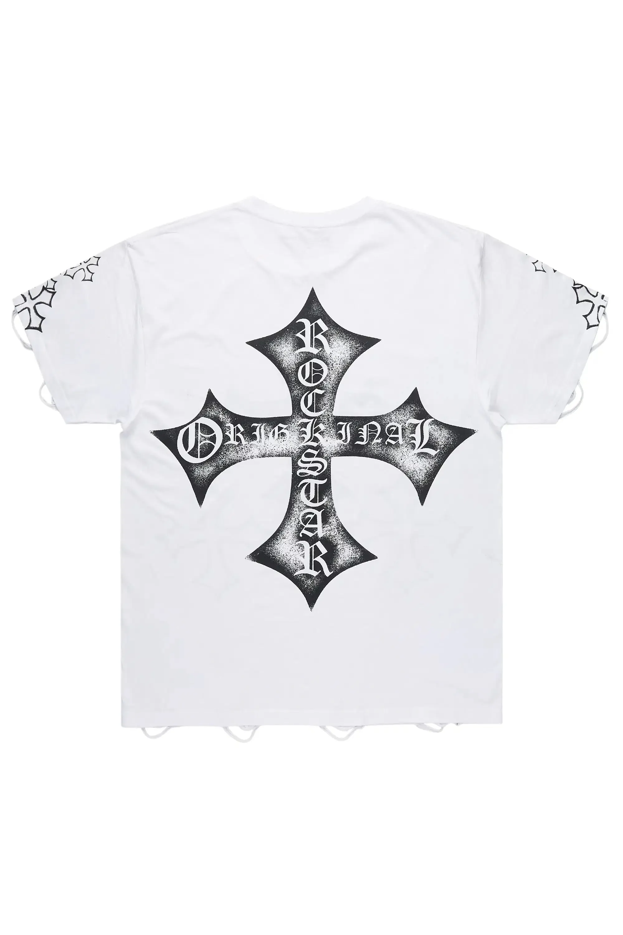 Yesha White Graphic Short Sleeve Tee Shirt sold by Rockstar Original