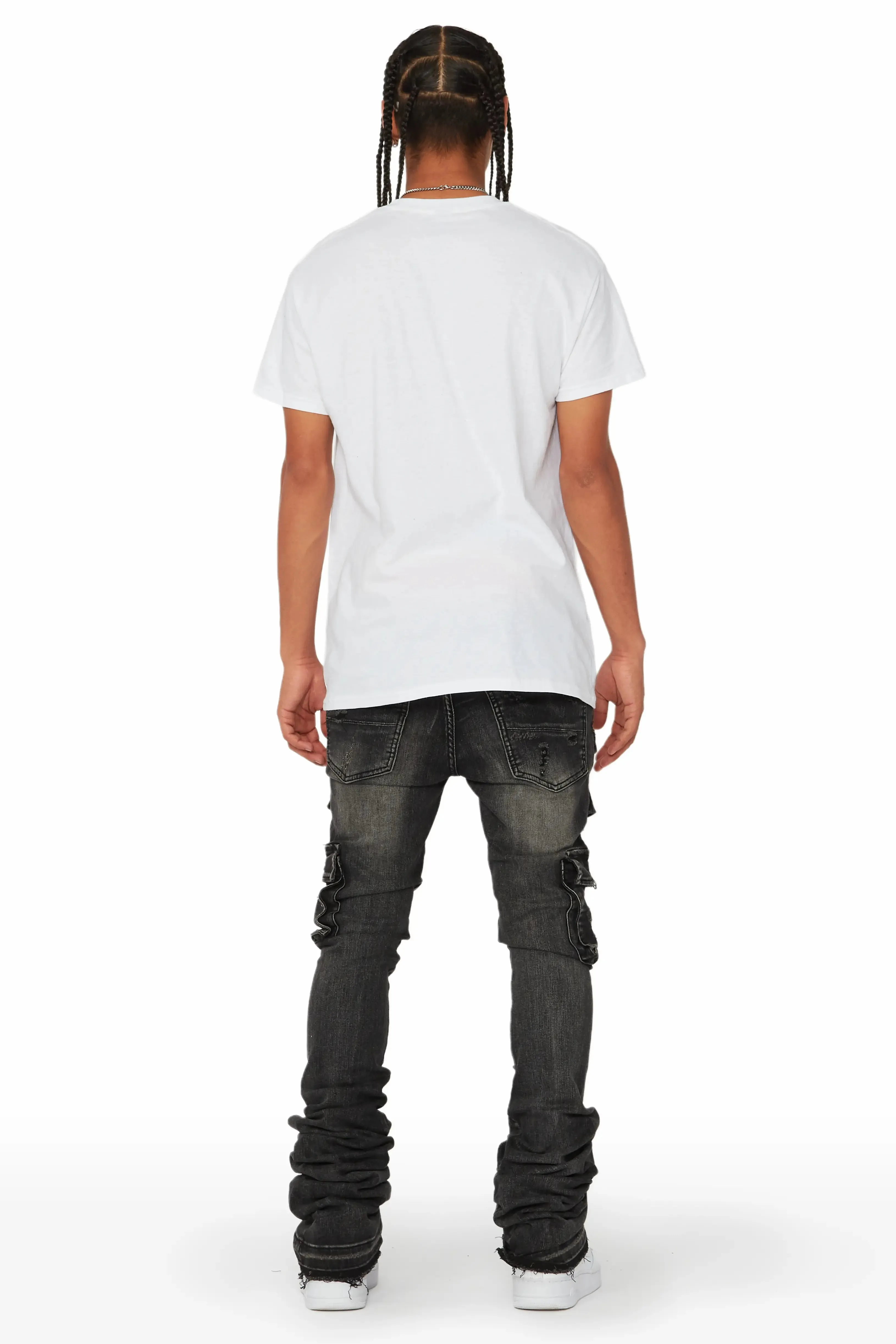 Zaire Grey Cargo Super Stacked Flare Jean sold by Rockstar Original product image thumbnail 4