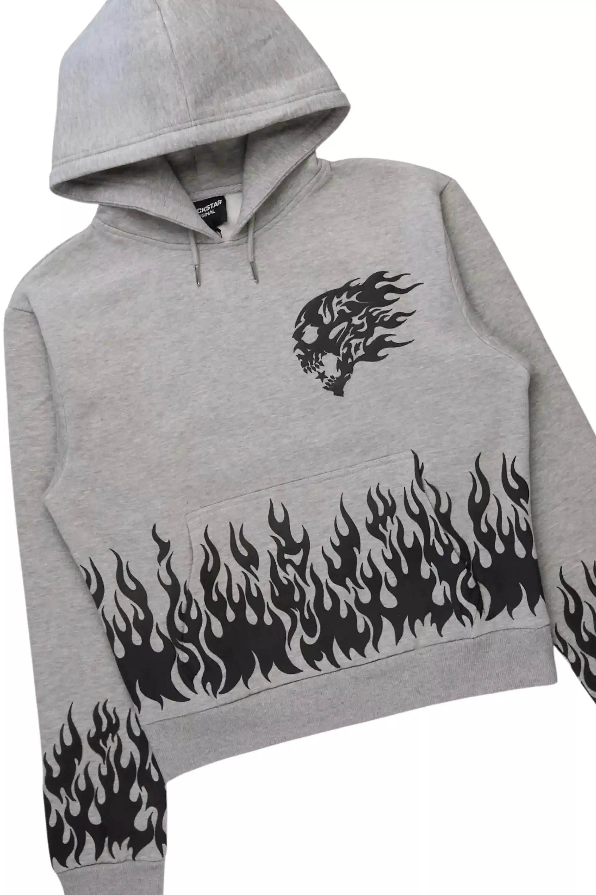 Bubble Heather Grey Stacked Flare Hoodie Pant Set sold by Rockstar Original product image thumbnail 2