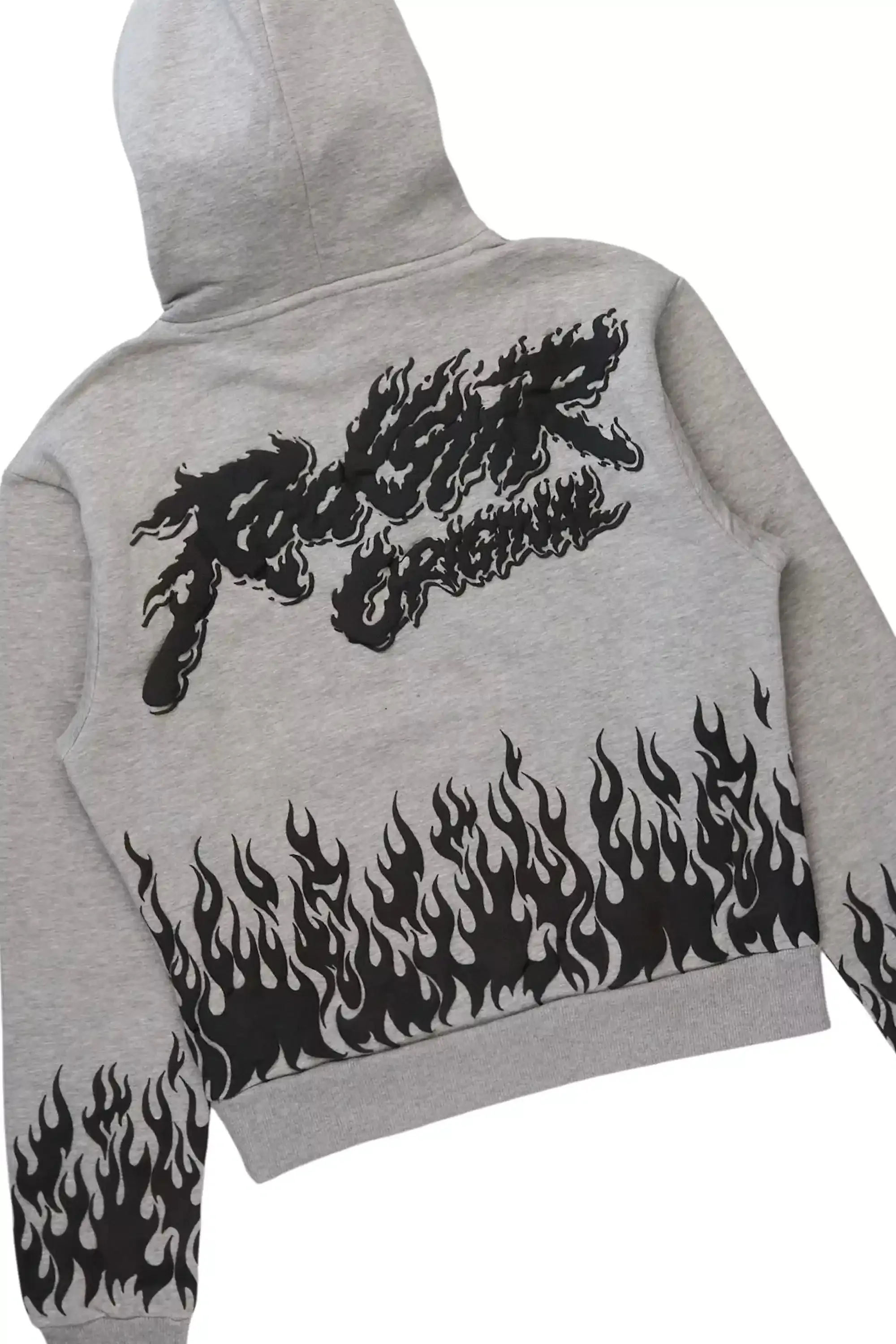 Bubble Heather Grey Stacked Flare Hoodie Pant Set sold by Rockstar Original product image thumbnail 3