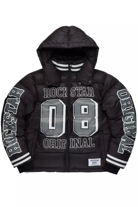 Yaco Black Puffer Jacket made by Rockstar Original