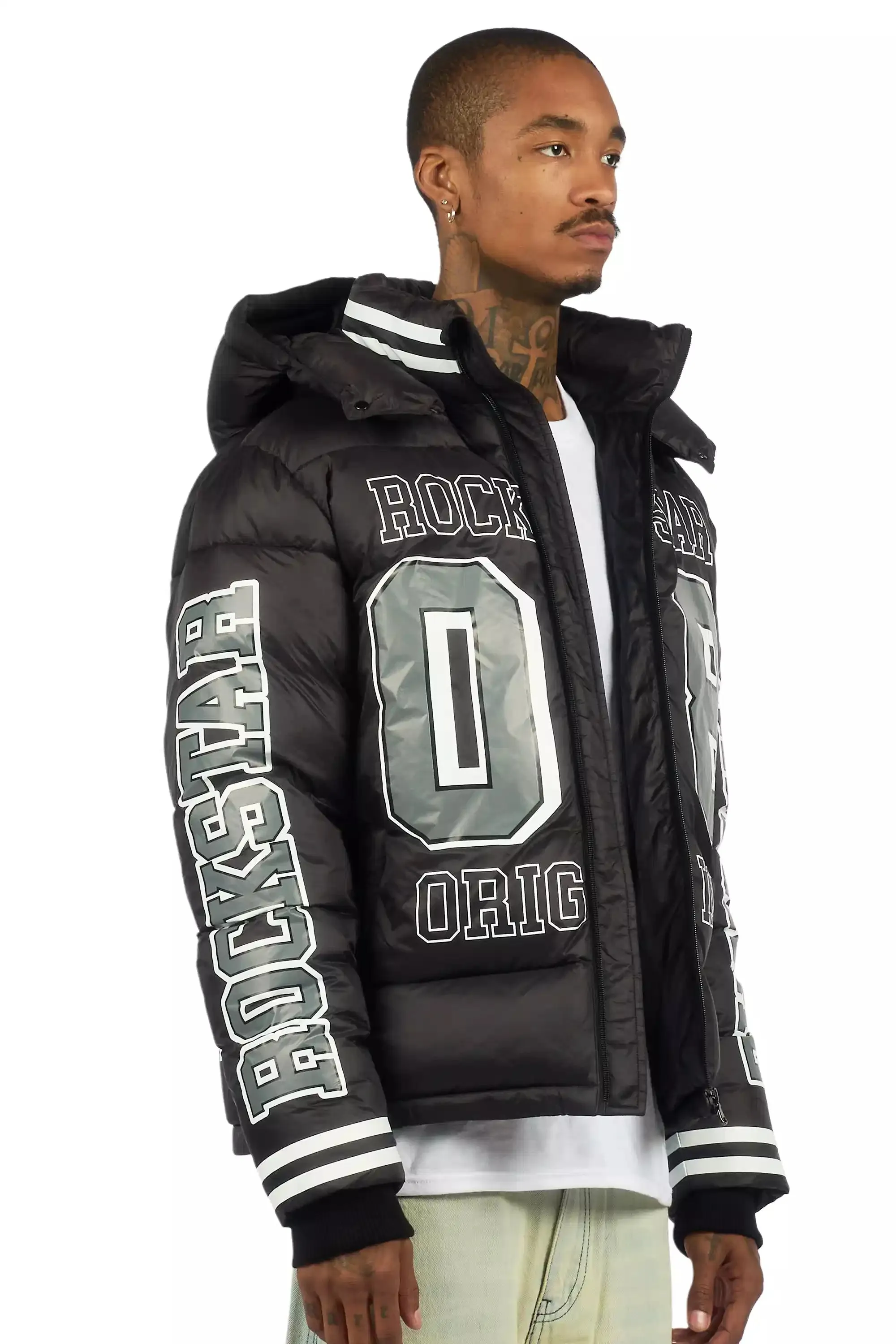 Yaco Black Puffer Jacket sold by Rockstar Original product image thumbnail 5