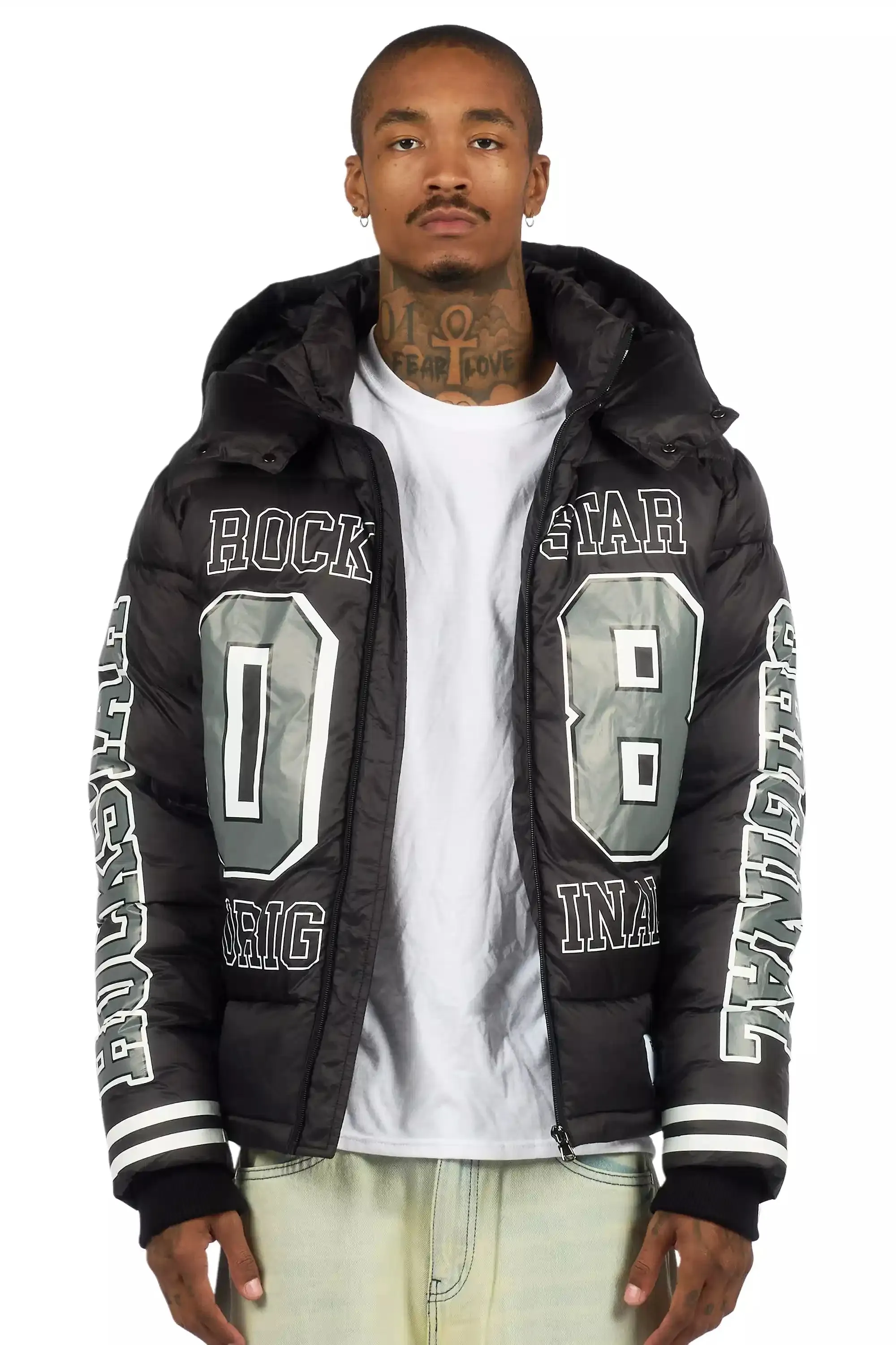 Yaco Black Puffer Jacket sold by Rockstar Original product image thumbnail 4
