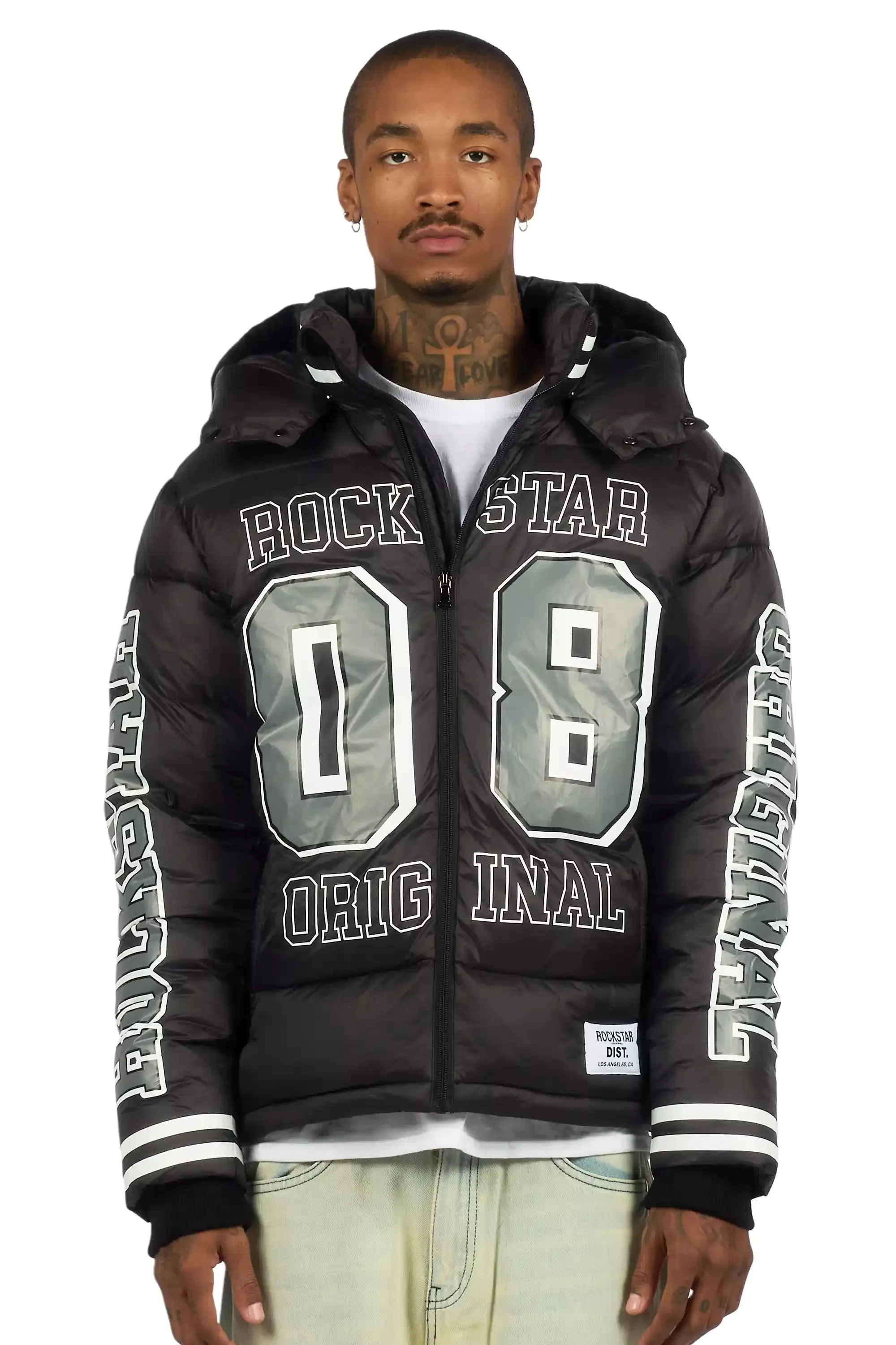 Yaco Black Puffer Jacket sold by Rockstar Original product image thumbnail 3