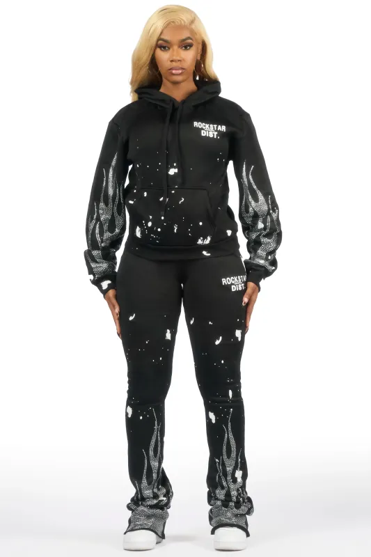 Sunna Black Rhinestone Super Stacked Trackset made by Rockstar Original